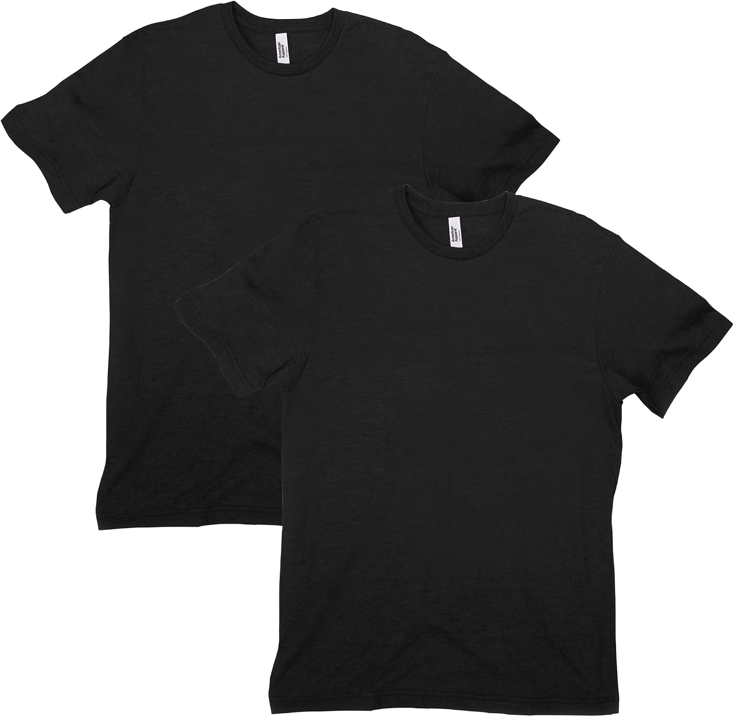American Apparel Unisex Adult CVC T-Shirt, Style G2001cvc, 2-Pack Black (2-pack)