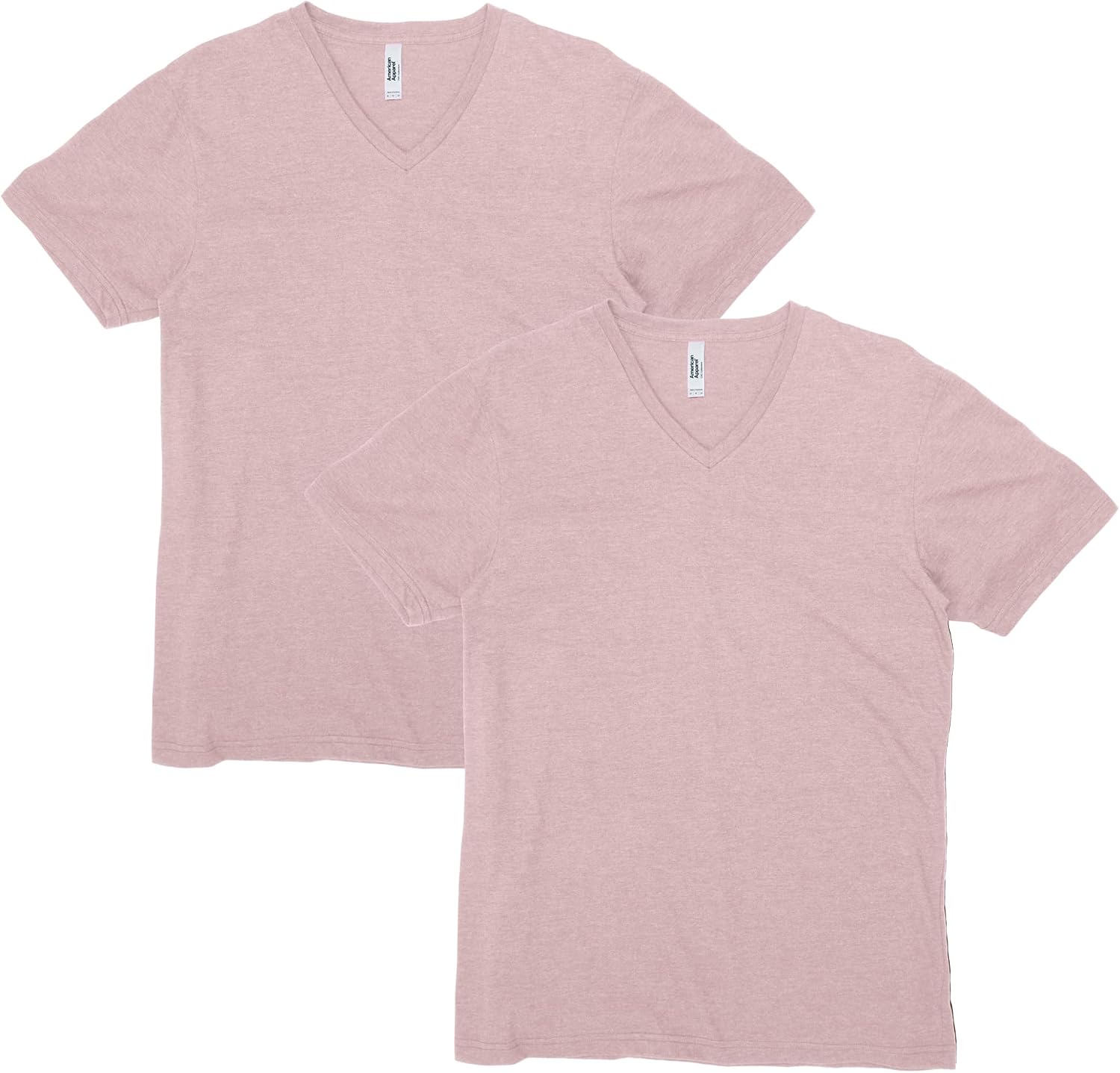 American Apparel Unisex Adult CVC V-Neck T-Shirt, Style G2006cvc, 2-Pack Heather Blush (2-pack)