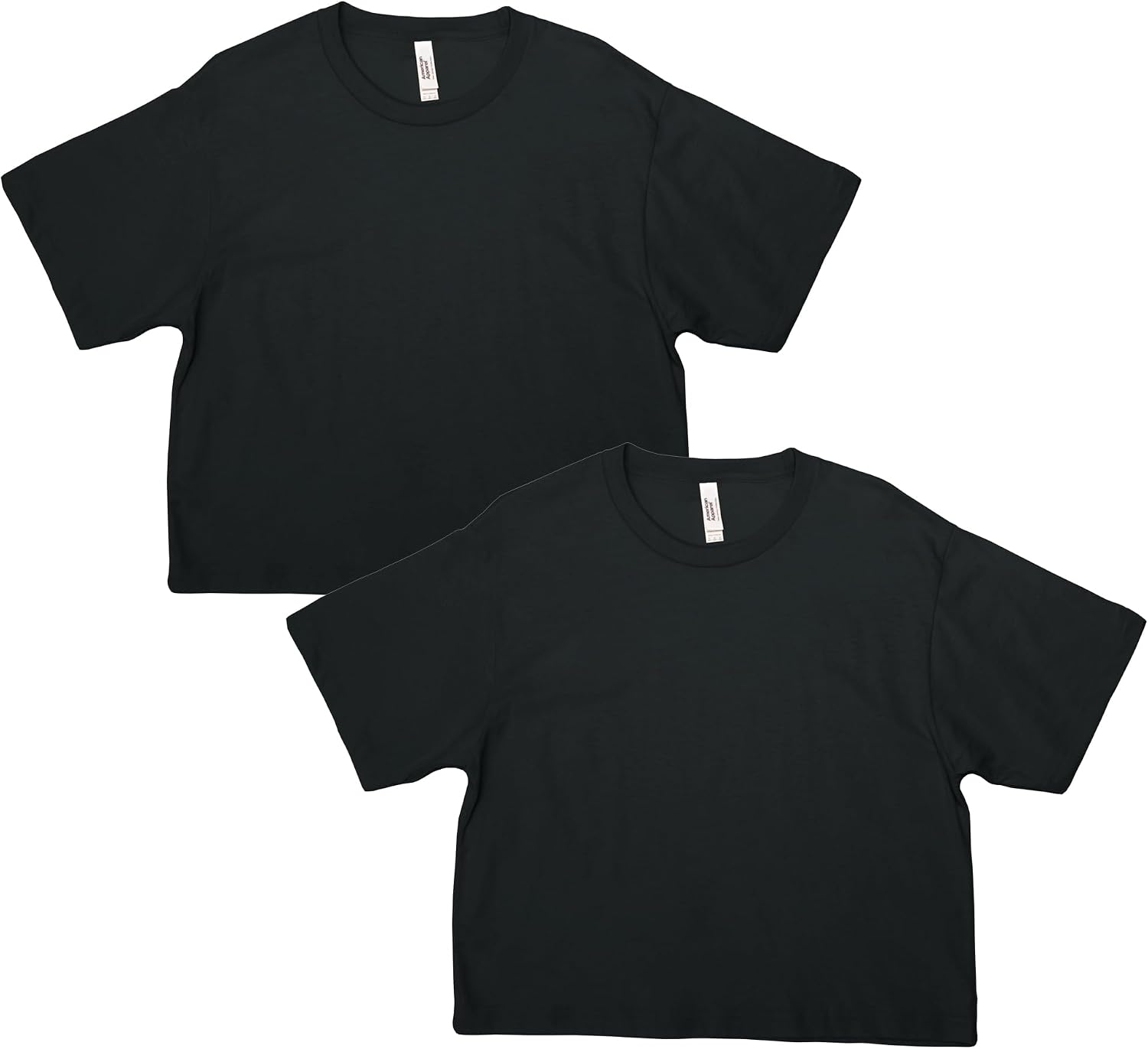 American Apparel Women's Fine Jersey Boxy T-Shirt, Style G102, 2-Pack Black (2-pack)