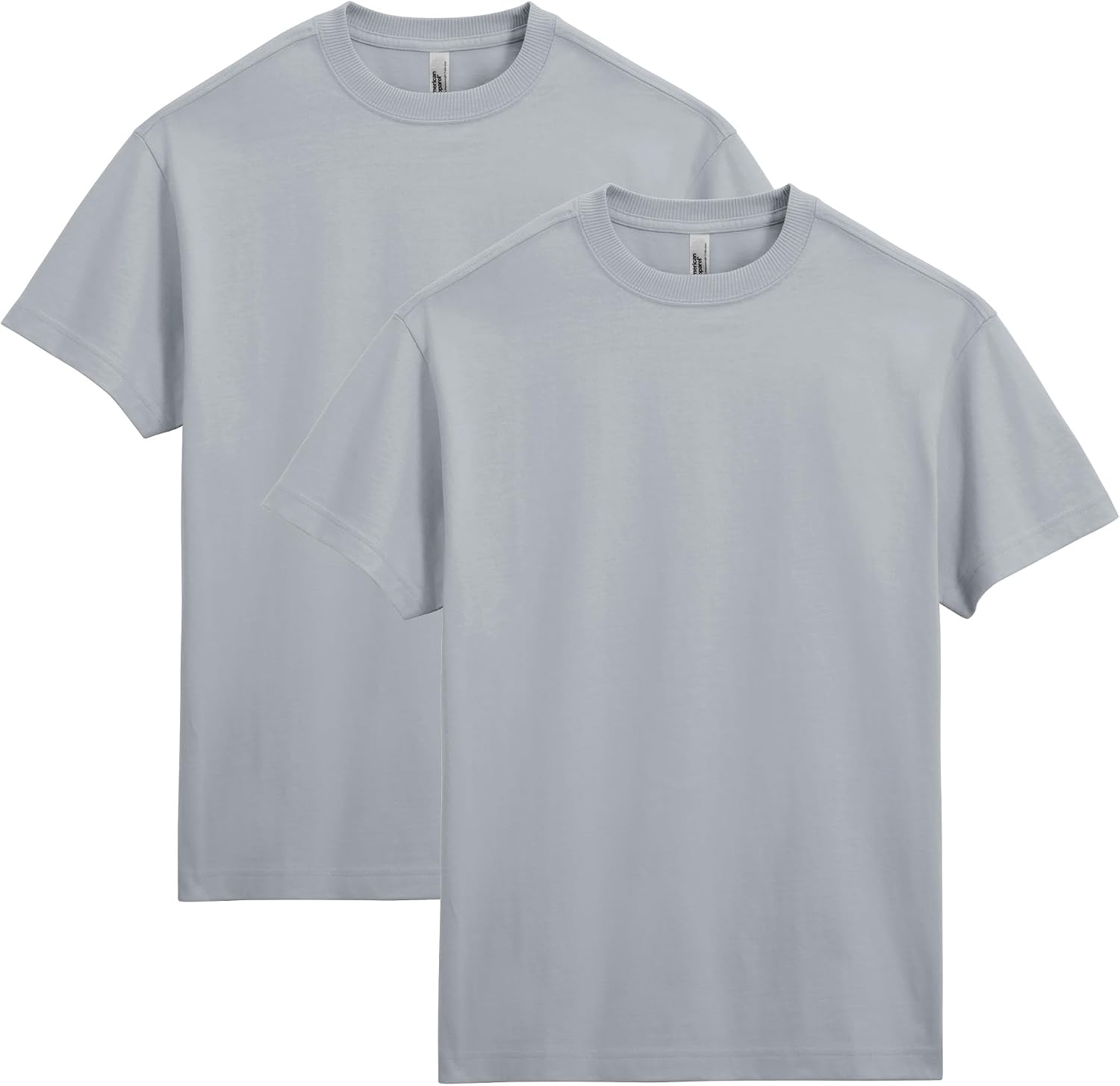 American Apparel Unisex Adult Super Heavyweight T-Shirt, Style G9001, 2-Pack Gravel