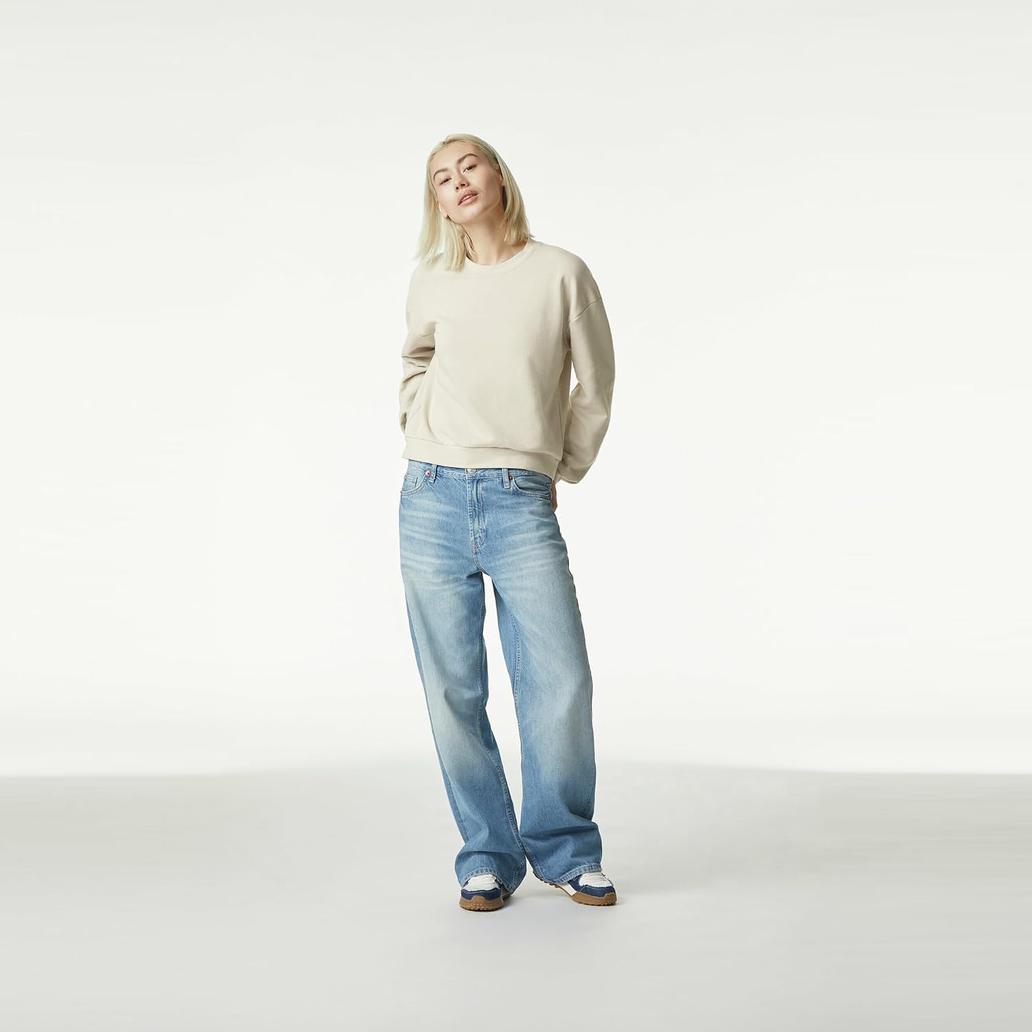 American Apparel Women's ReFlex GRF494AA Fleece Crewneck Sweatshirt Bone