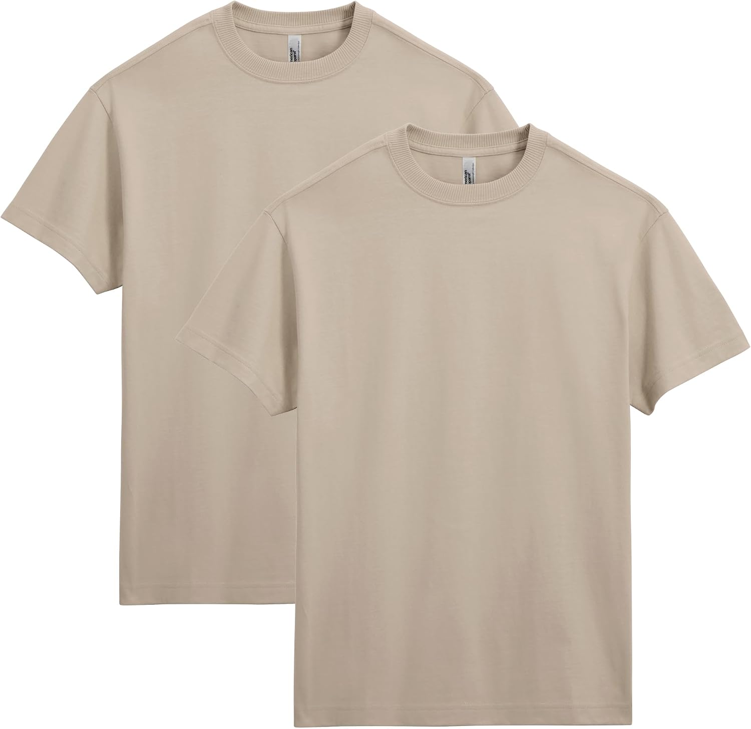 American Apparel Unisex Adult Super Heavyweight T-Shirt, Style G9001, 2-Pack Bone