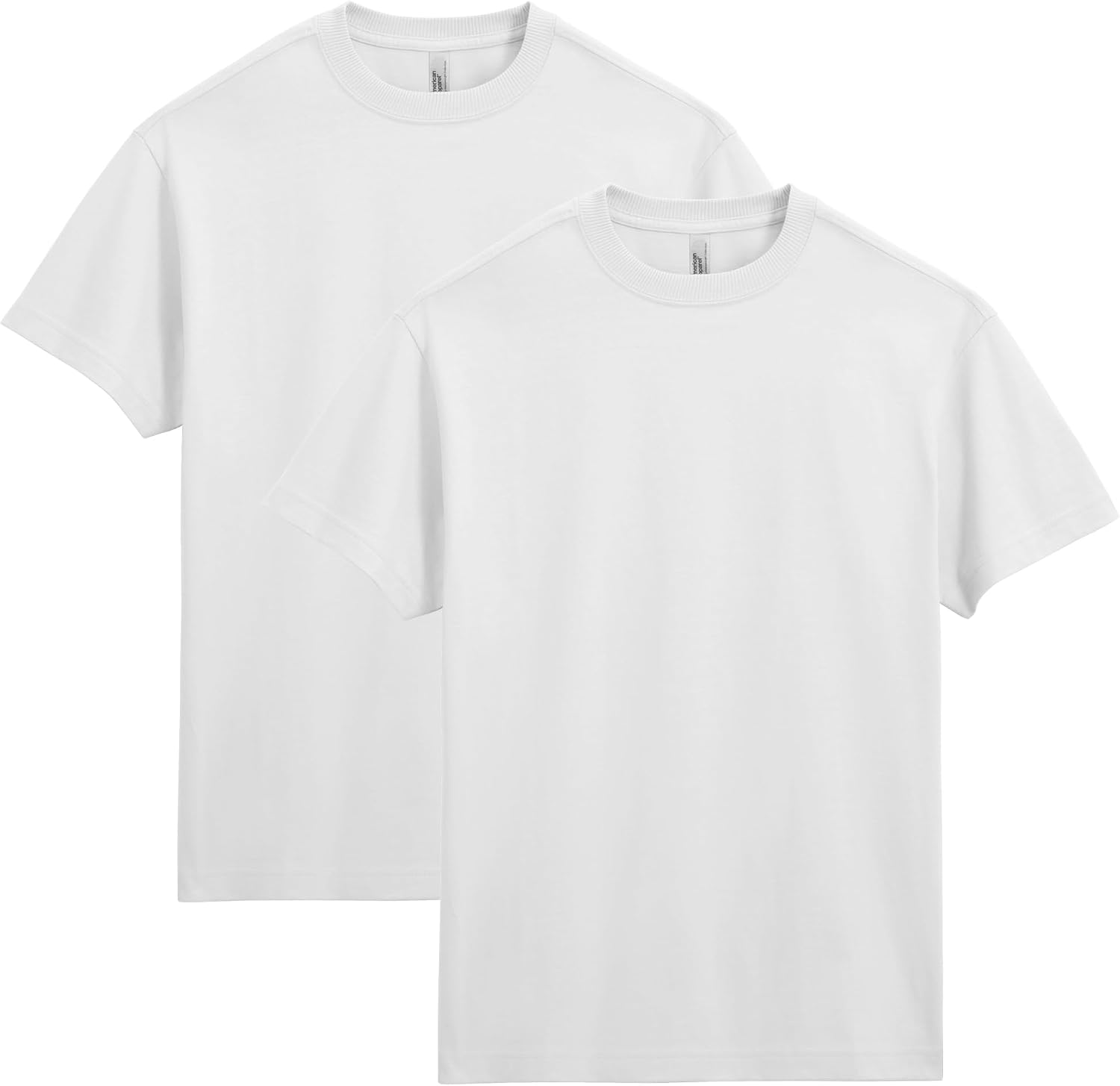 American Apparel Unisex Adult Super Heavyweight T-Shirt, Style G9001, 2-Pack White