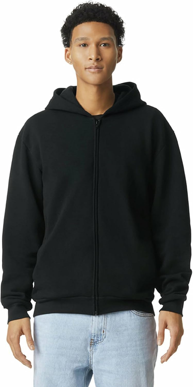 American Apparel Unisex Adult Reflex Fleece Full Zip Hoodie Sweatshirt, Grf497aa Black