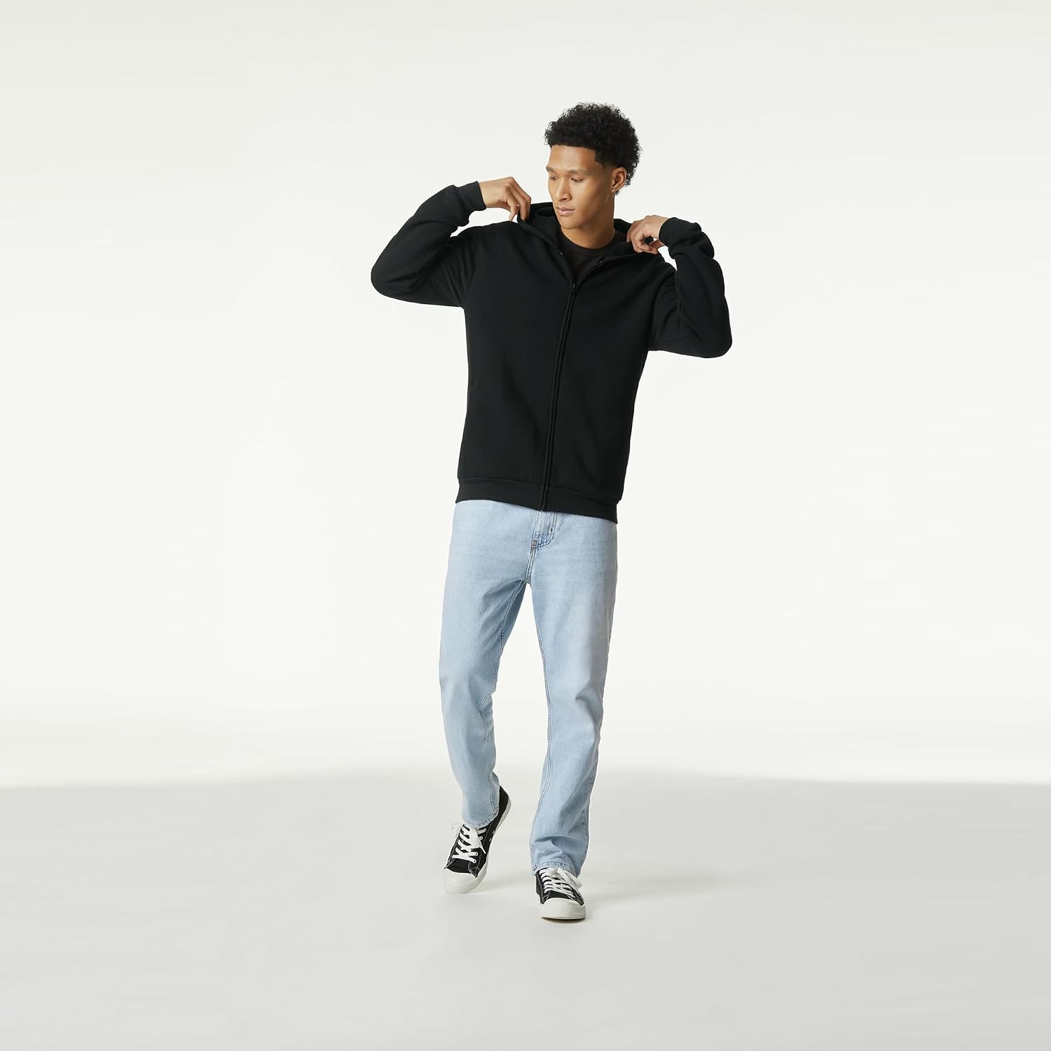 American Apparel Unisex Adult Reflex Fleece Full Zip Hoodie Sweatshirt, Grf497aa Black