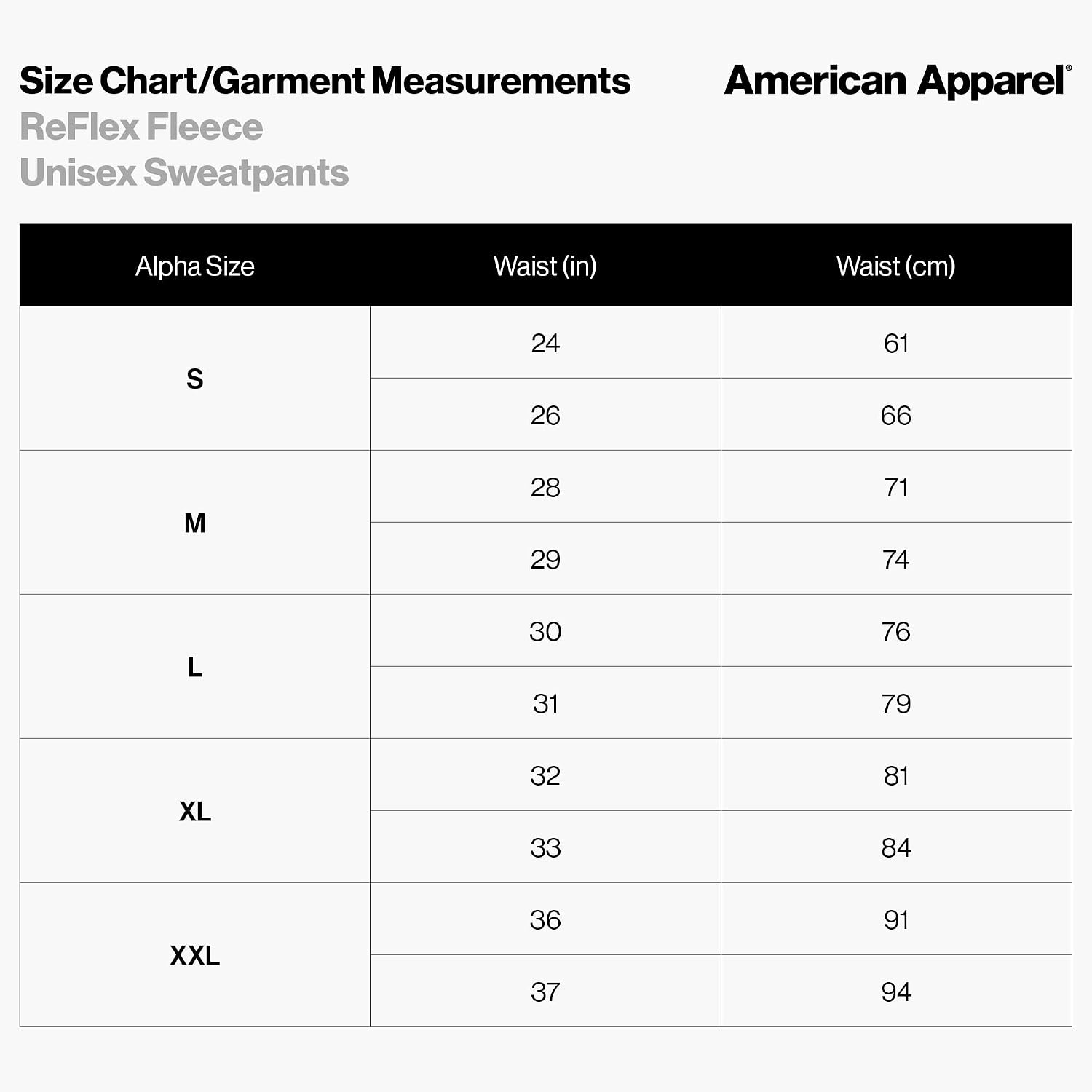 American Apparel Unisex Adult Reflex Fleece Sweatpants, Grf491aa Black
