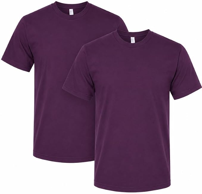 American Apparel Unisex Adult Fine Jersey T-Shirt, Style G2001, Multipack Eggplant (2-pack)