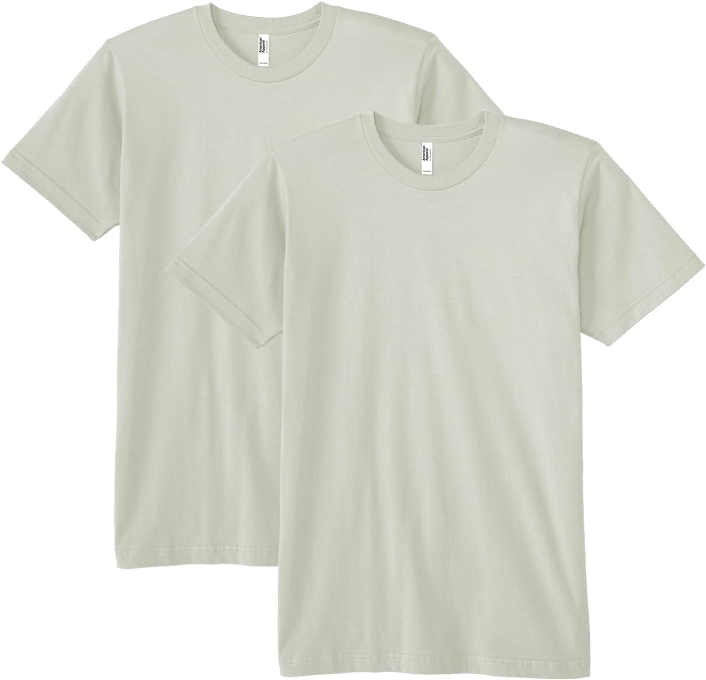American Apparel Unisex Adult Fine Jersey T-Shirt, Style G2001, Multipack New Silver (2-pack)