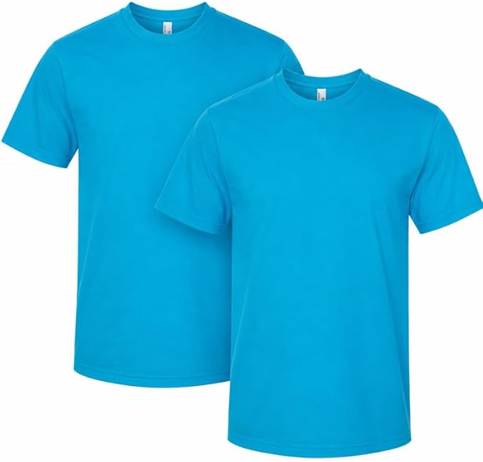 American Apparel Unisex Adult Fine Jersey T-Shirt, Style G2001, Multipack Teal (2-pack)
