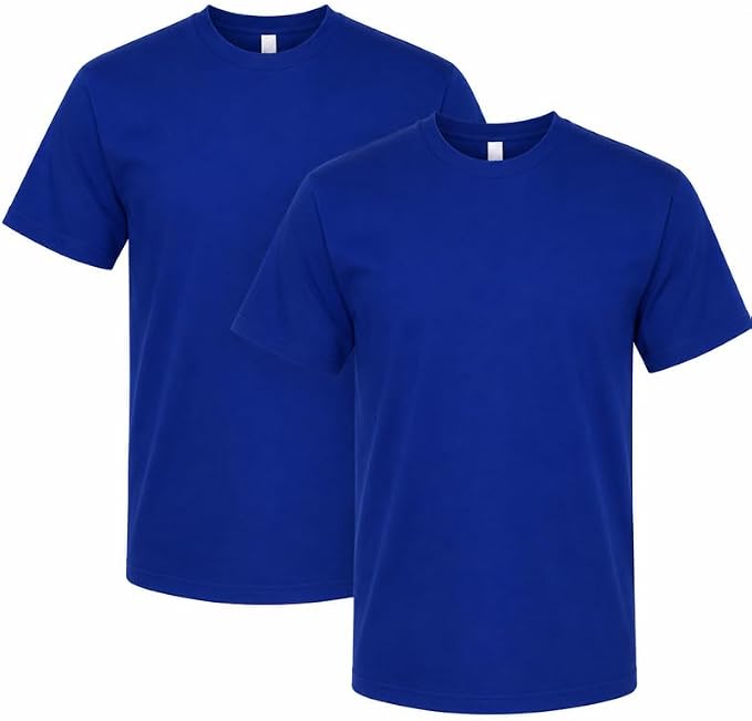 American Apparel Unisex Adult Fine Jersey T-Shirt, Style G2001, Multipack Lapis (2-pack)