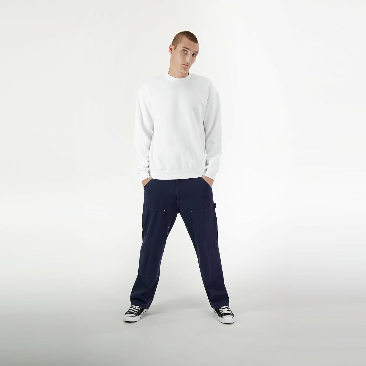 American Apparel Unisex Adult Reflex Fleece Crewneck Sweatshirt, Grf496aa White