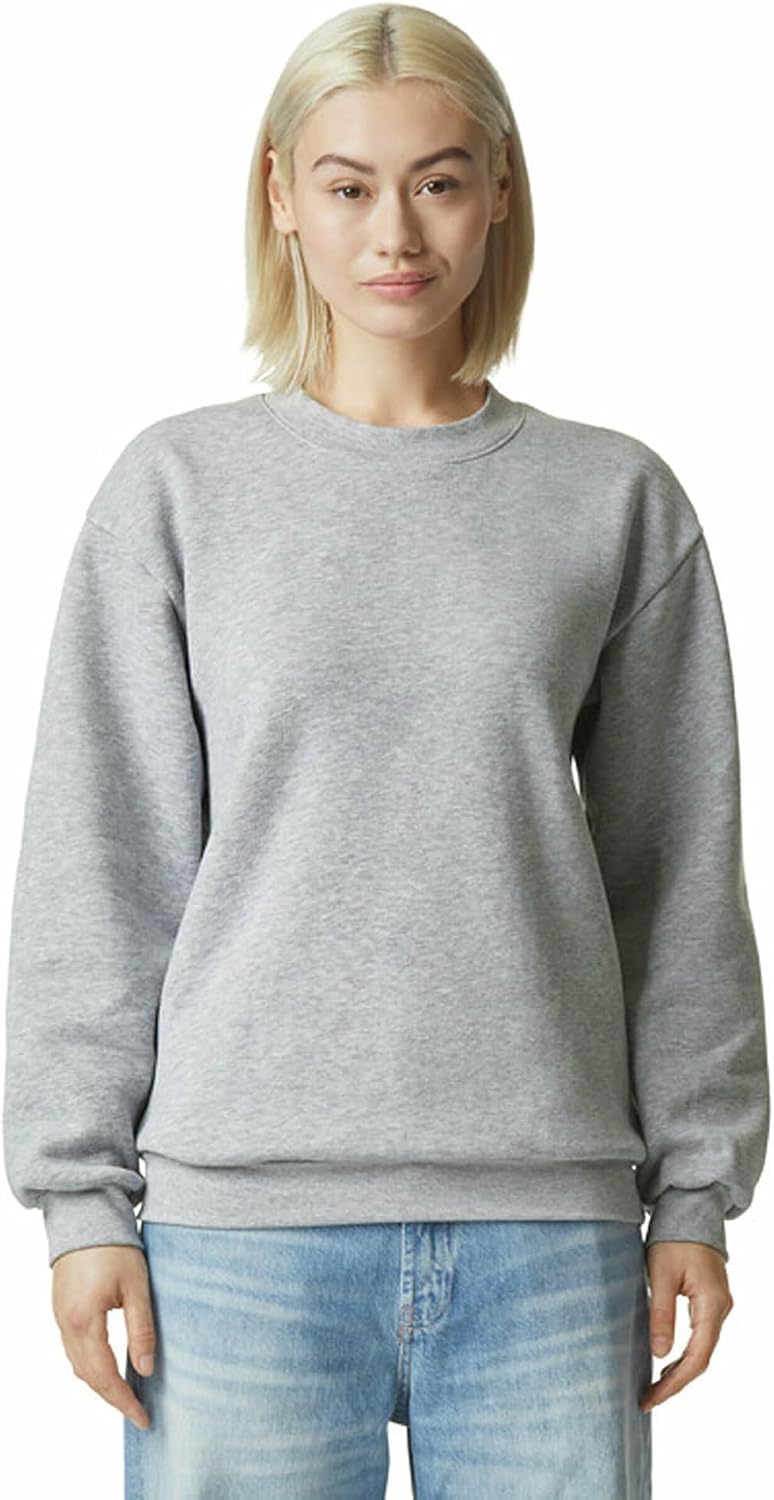 American Apparel Unisex Adult Reflex Fleece Crewneck Sweatshirt, Grf496aa Heather Grey