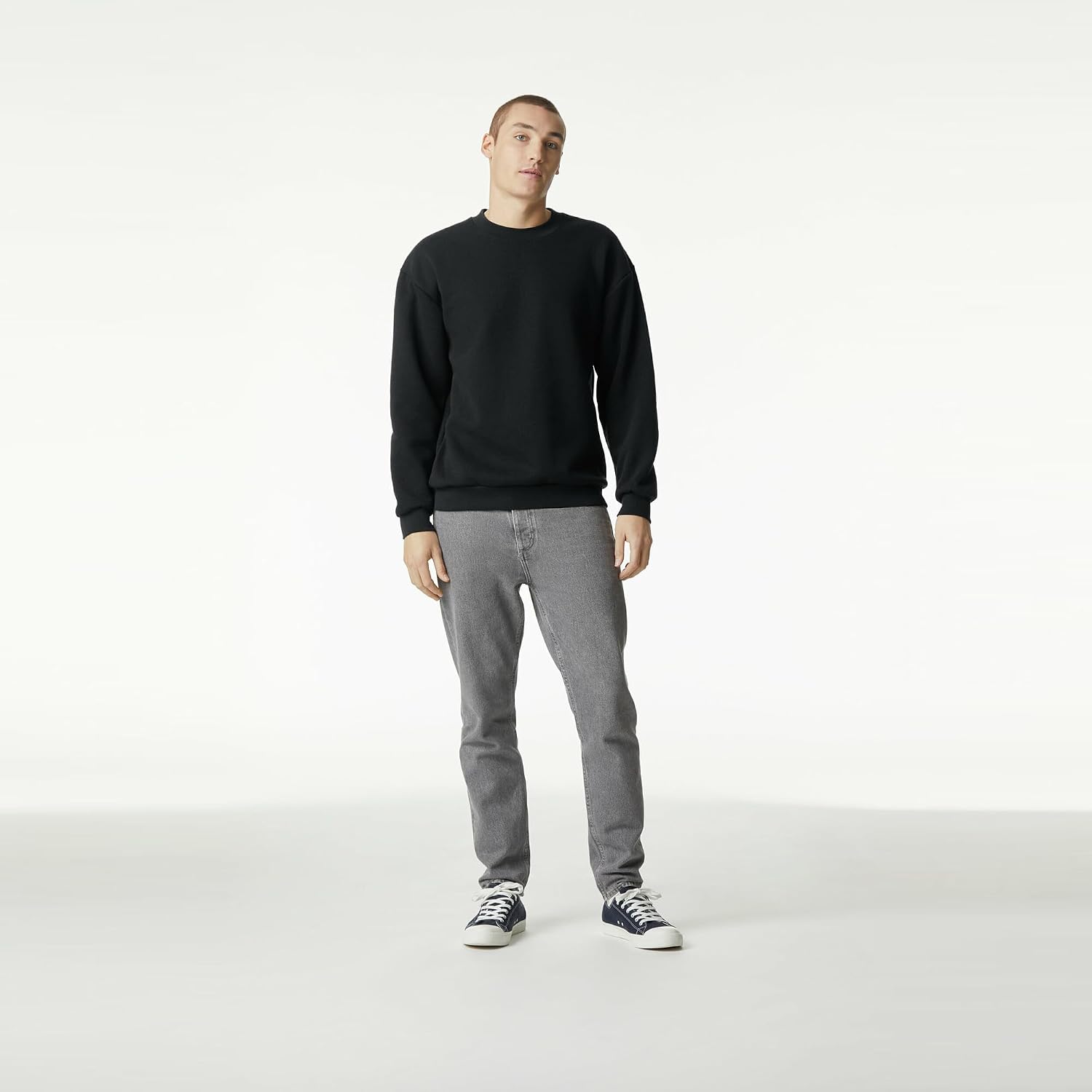 American Apparel Unisex Adult Reflex Fleece Crewneck Sweatshirt, Grf496aa Black