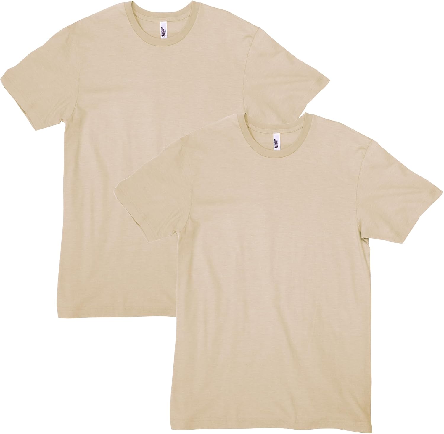 American Apparel Unisex Adult CVC T-Shirt, Style G2001cvc, 2-Pack Heather Bone (2-pack)