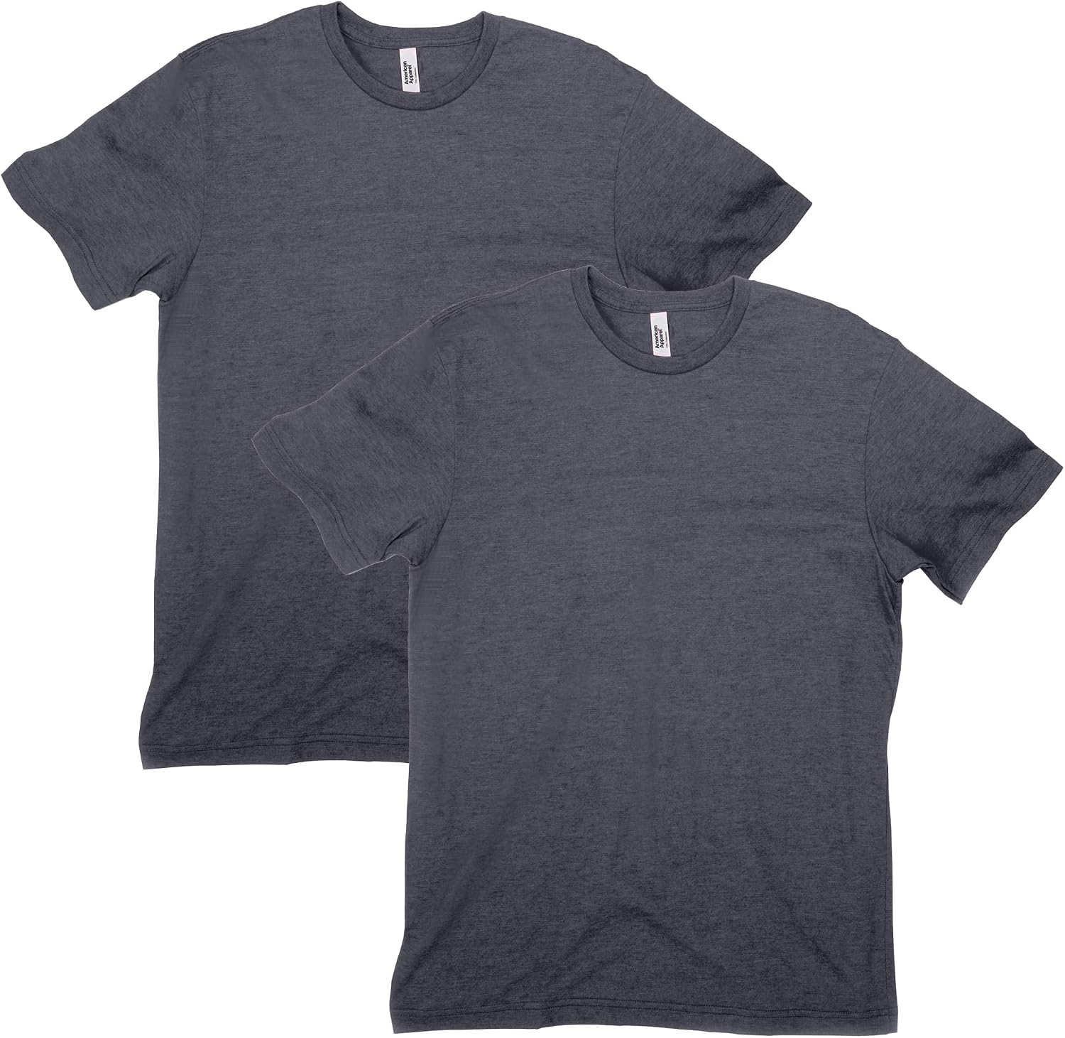 American Apparel Unisex Adult CVC T-Shirt, Style G2001cvc, 2-Pack Heather Charcoal (2-pack)