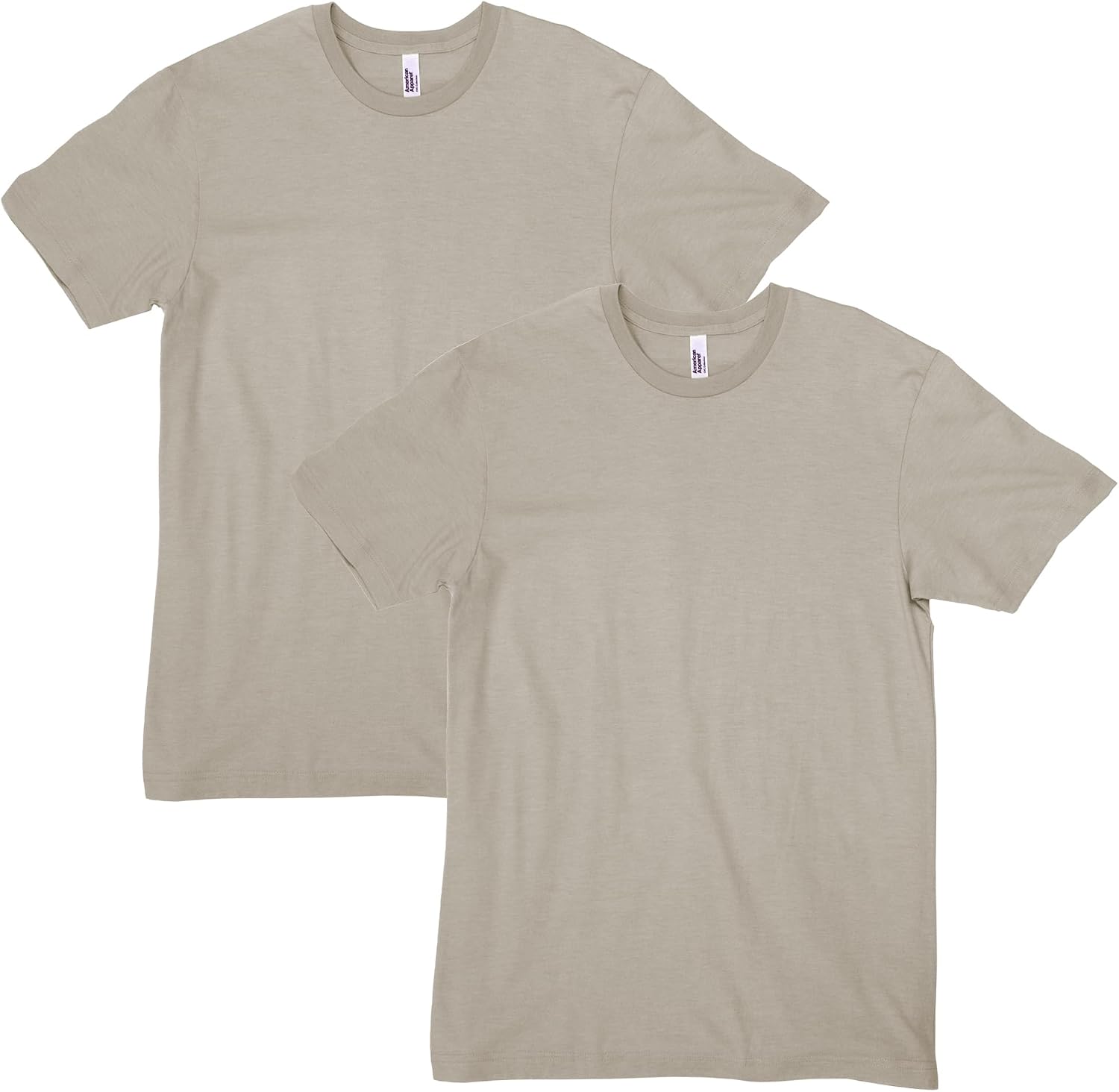 American Apparel Unisex Adult CVC T-Shirt, Style G2001cvc, 2-Pack Heather Khaki (2-pack)