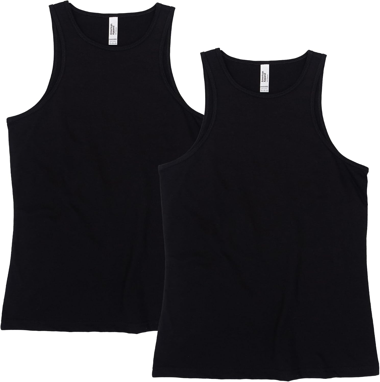 American Apparel Women's CVC Racerneck Style G101CVC Tank (2-Pack) Black (2-pack)
