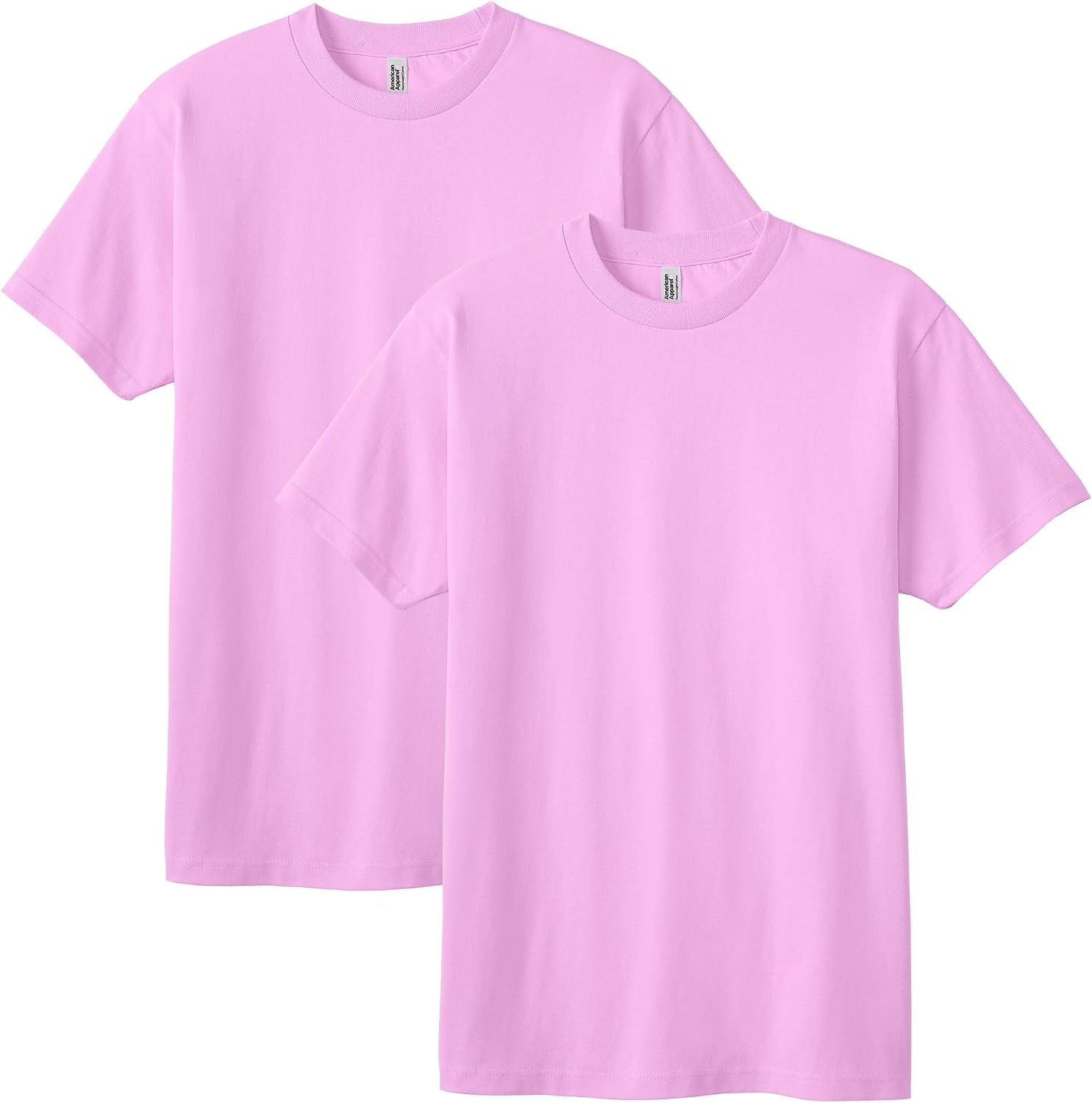 American Apparel Unisex Adult Heavyweight Cotton T-Shirt, Style G1301/G1301gd, Multipack Pink (2-pack)