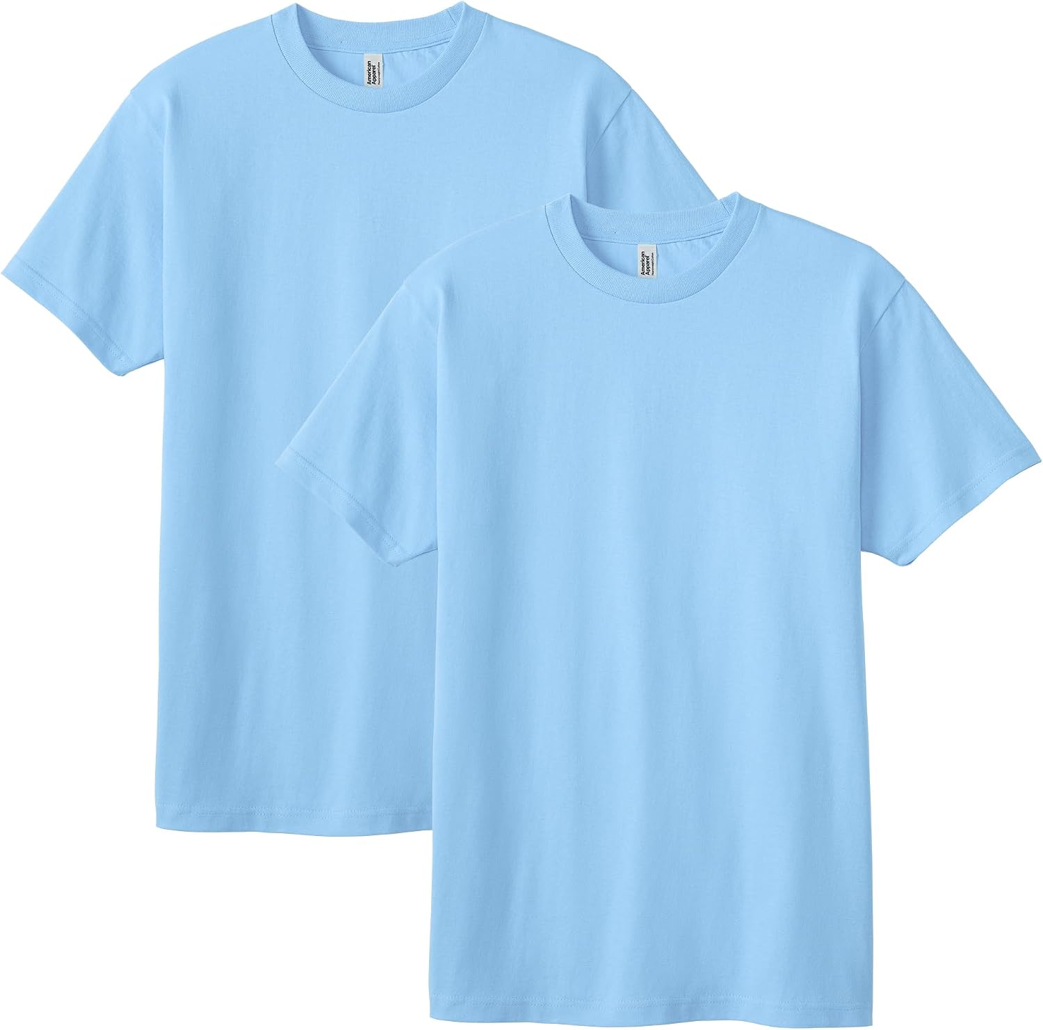 American Apparel Unisex Adult Heavyweight Cotton T-Shirt, Style G1301/G1301gd, Multipack Powder Blue (2-pack)