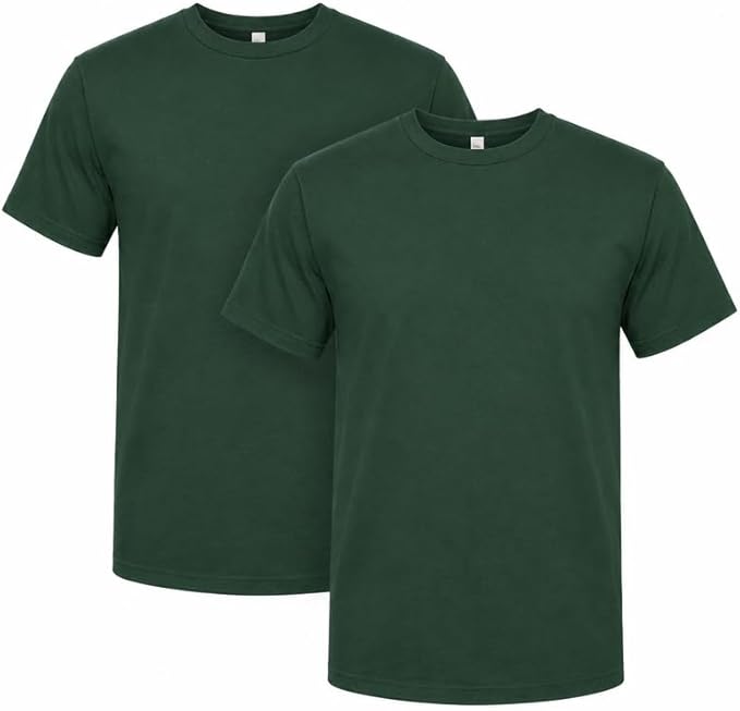 American Apparel Unisex Adult Heavyweight Cotton T-Shirt, Style G1301/G1301gd, Multipack Forest Green (2-pack)