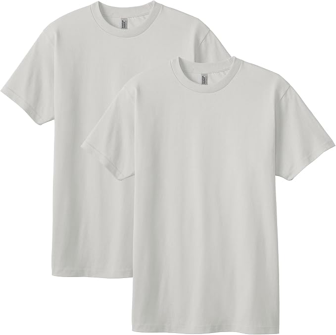 American Apparel Unisex Adult Heavyweight Cotton T-Shirt, Style G1301/G1301gd, Multipack Ash Grey (2-pack)