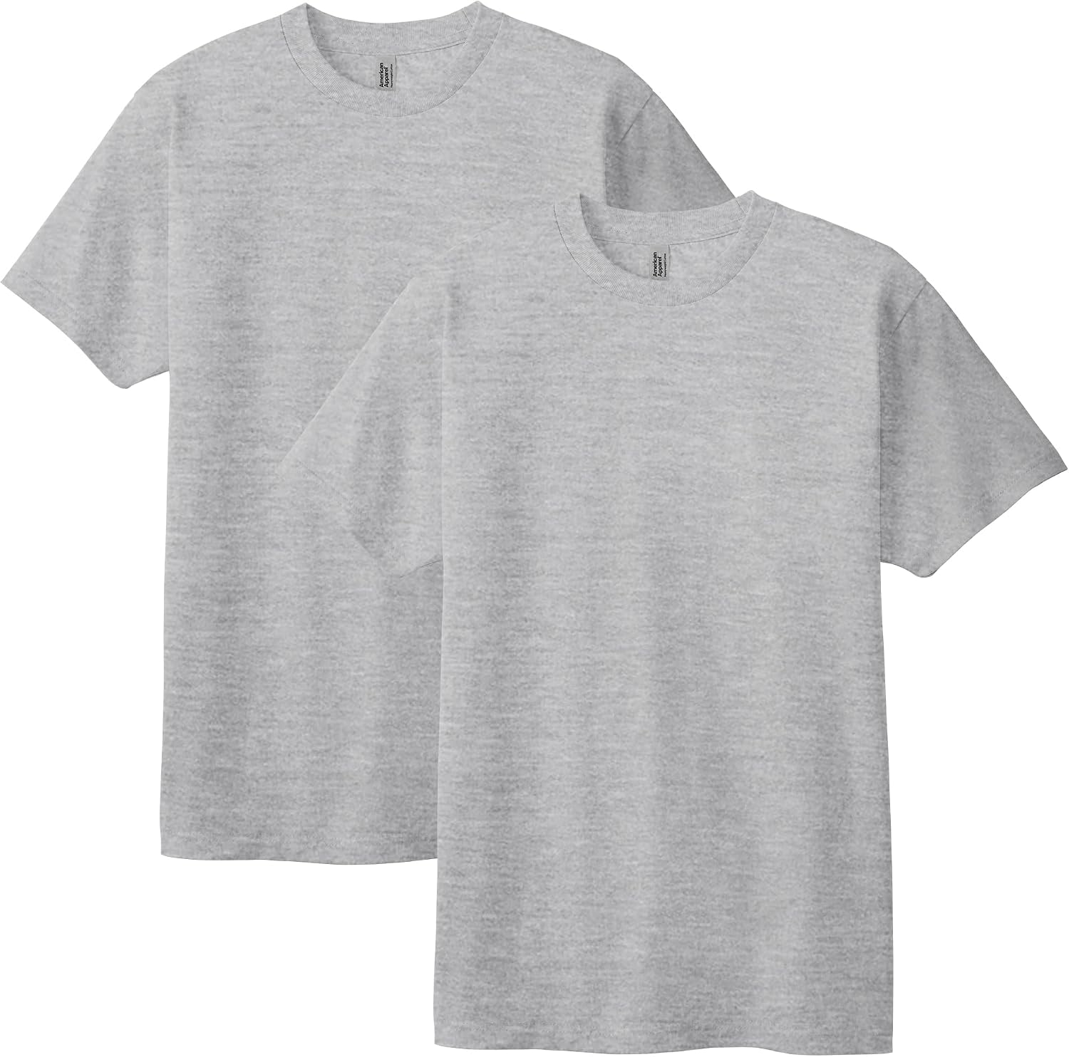 American Apparel Unisex Adult Heavyweight Cotton T-Shirt, Style G1301/G1301gd, Multipack Heather Grey (2-pack)