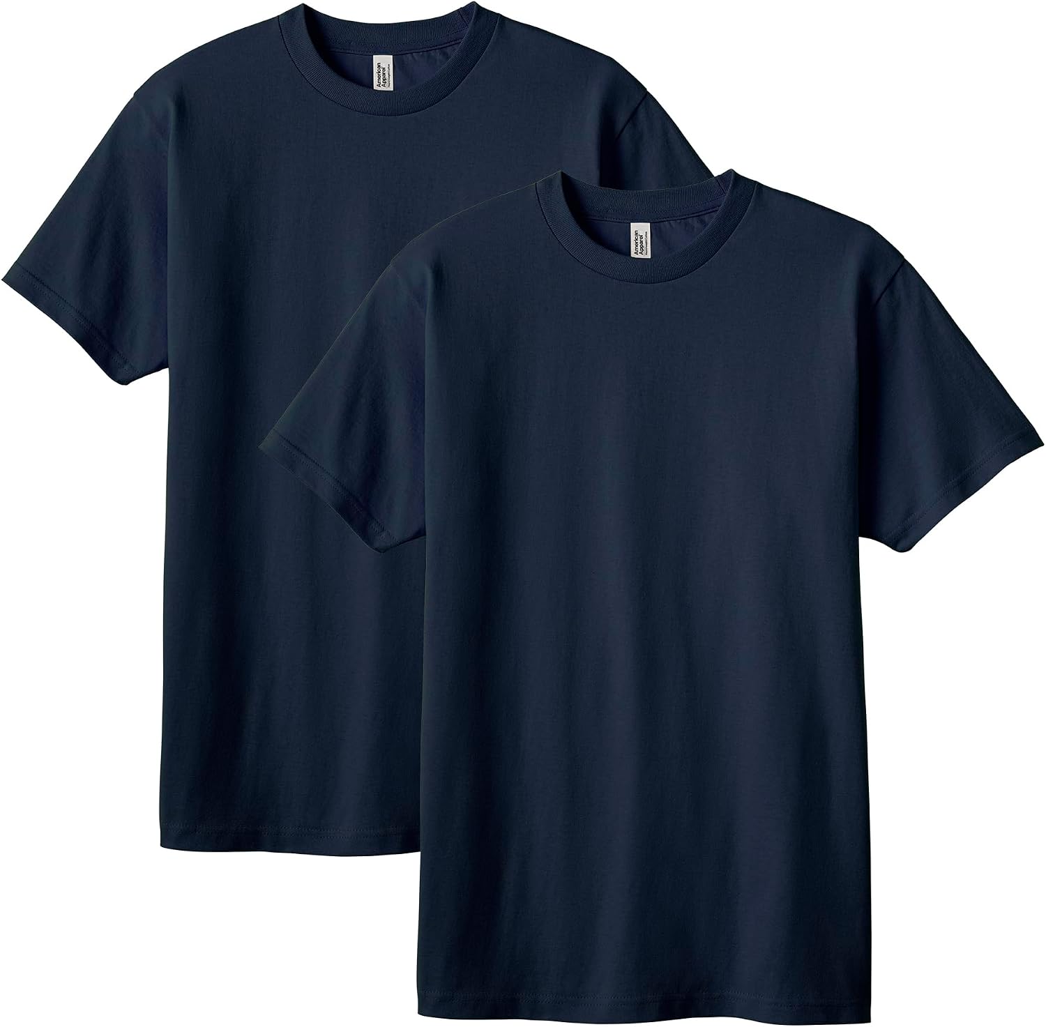American Apparel Unisex Adult Heavyweight Cotton T-Shirt, Style G1301/G1301gd, Multipack True Navy (2-pack)
