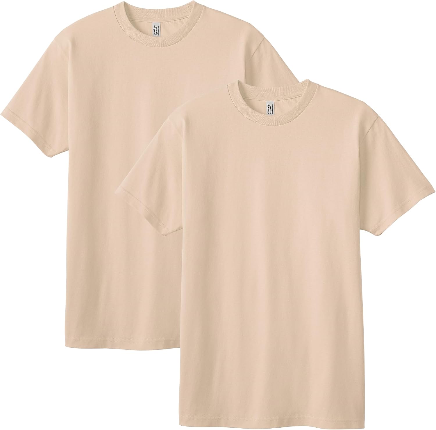American Apparel Unisex Adult Heavyweight Cotton T-Shirt, Style G1301/G1301gd, Multipack Sand (2-pack)