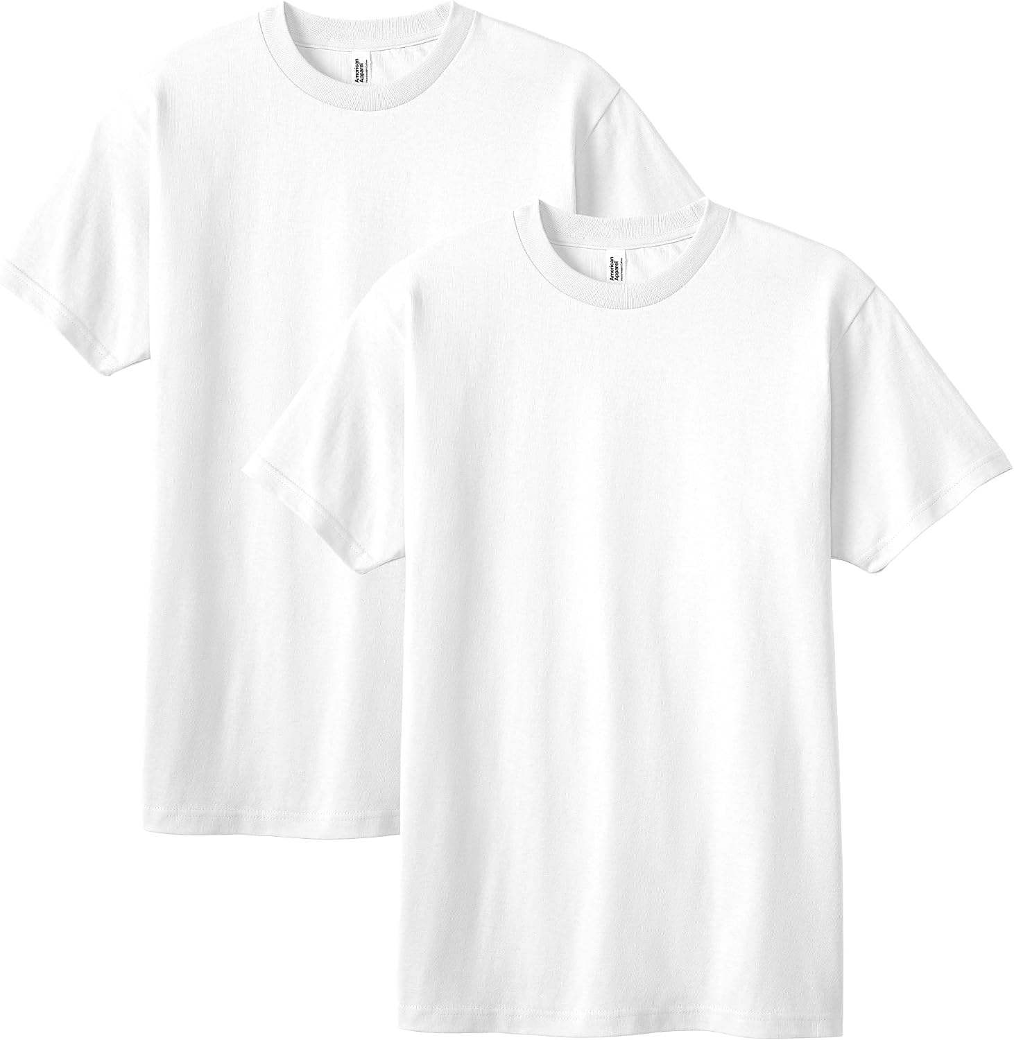 American Apparel Unisex Adult Heavyweight Cotton T-Shirt, Style G1301/G1301gd, Multipack White (2-pack)