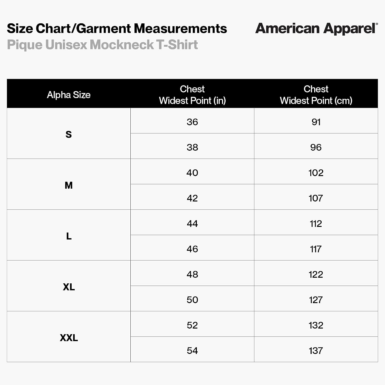 American Apparel Unisex Adult Pique Mockneck T-Shirt, Style G1pq Black