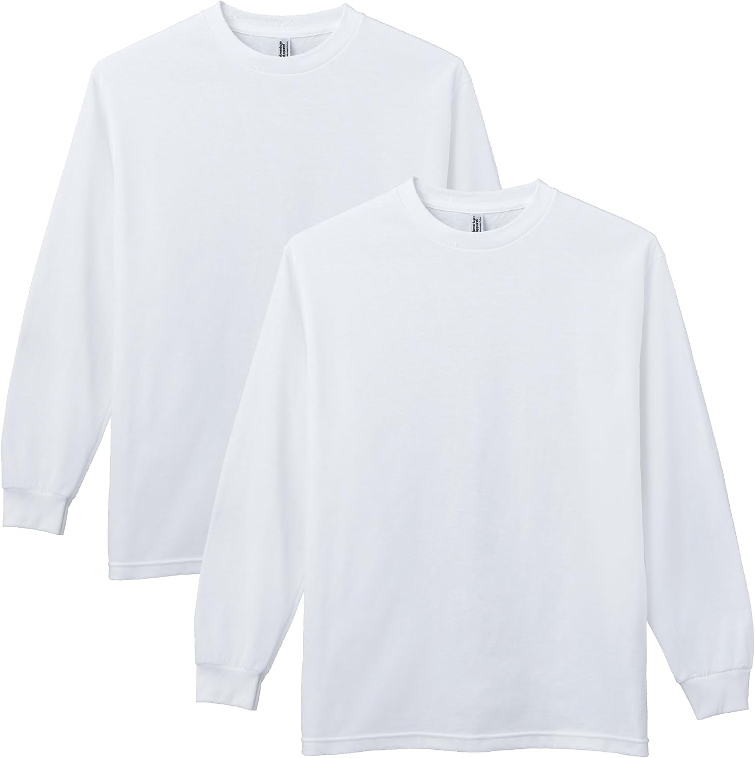American Apparel Unisex Adult Long Sleeve T-Shirt, Style G1304, 2-Pack White (2-pack)