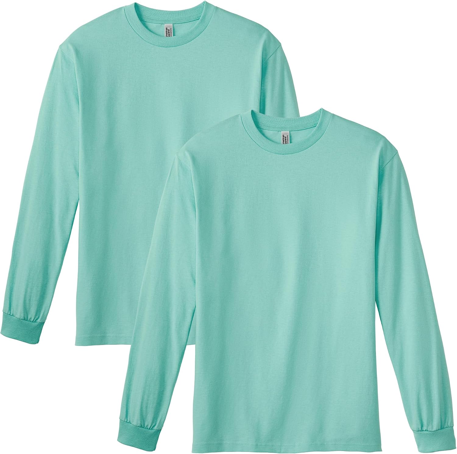 American Apparel Unisex Adult Long Sleeve T-Shirt, Style G1304, 2-Pack Celadon (2-pack)
