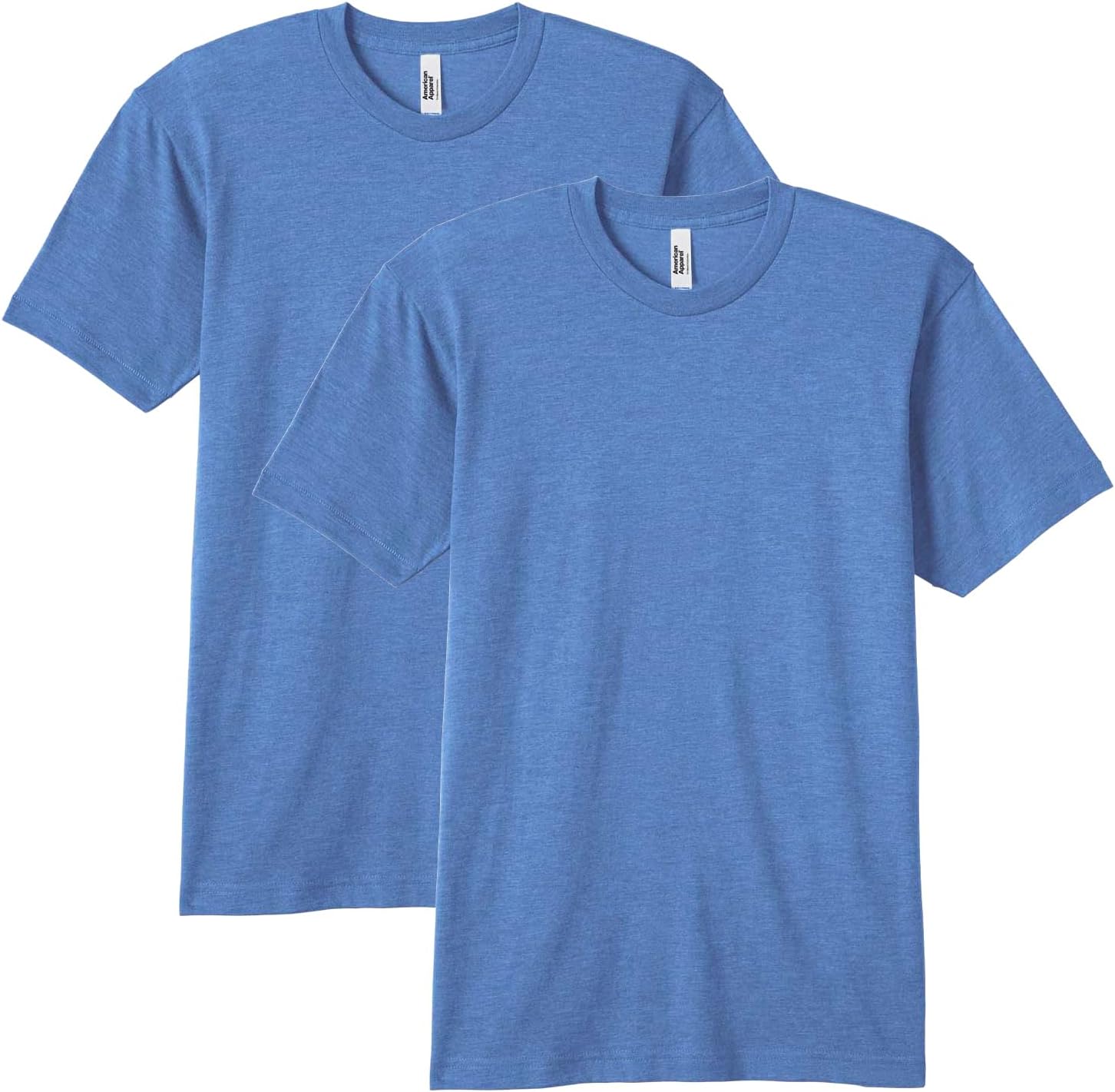 American Apparel Men's Tri-Blend Track T-Shirt 2-Pack Athletic Blue