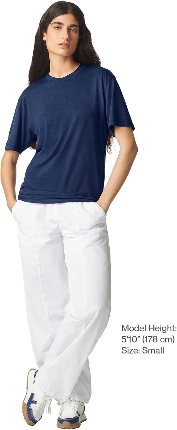 American Apparel Men's Tri-Blend Track T-Shirt 2-Pack Tri-indigo