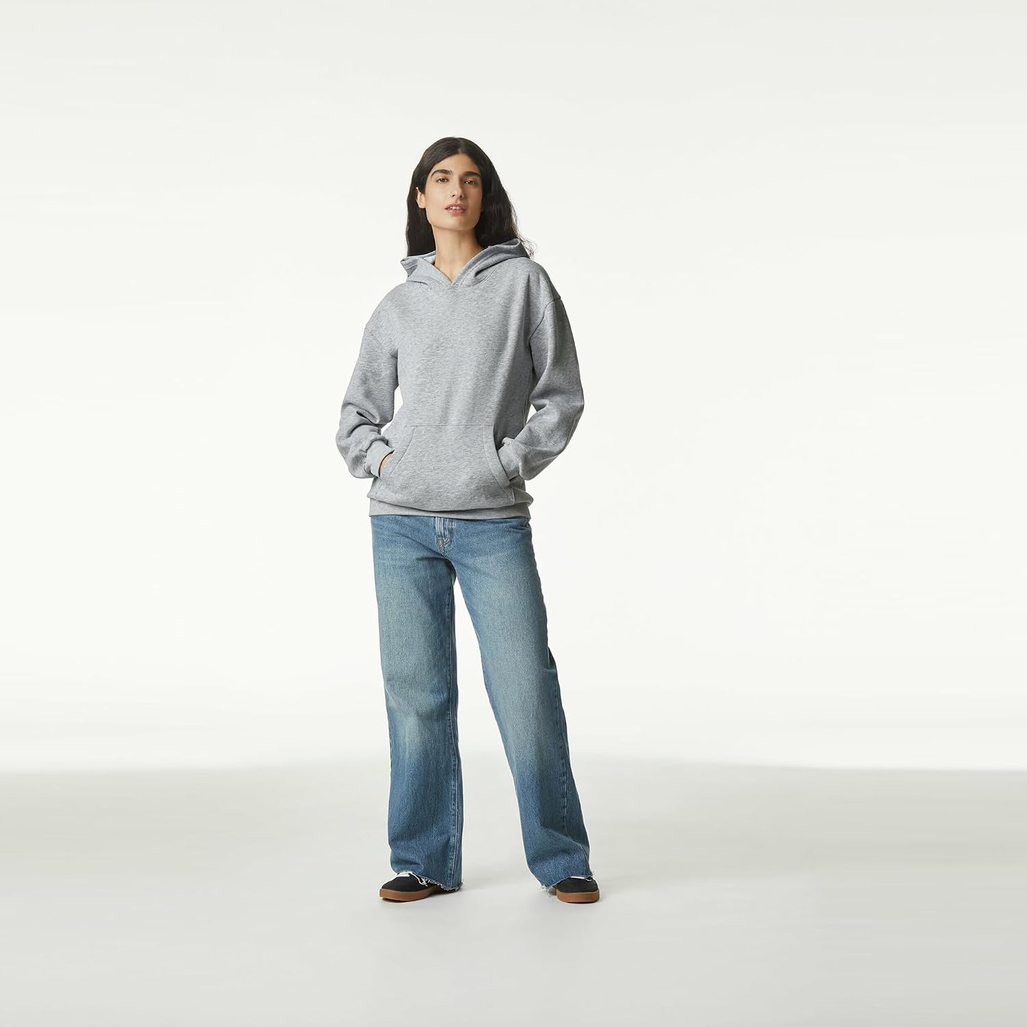 American Apparel Unisex Adult Reflex Fleece Pullover Hoodie Sweatshirt, Grf498aa Heather Grey
