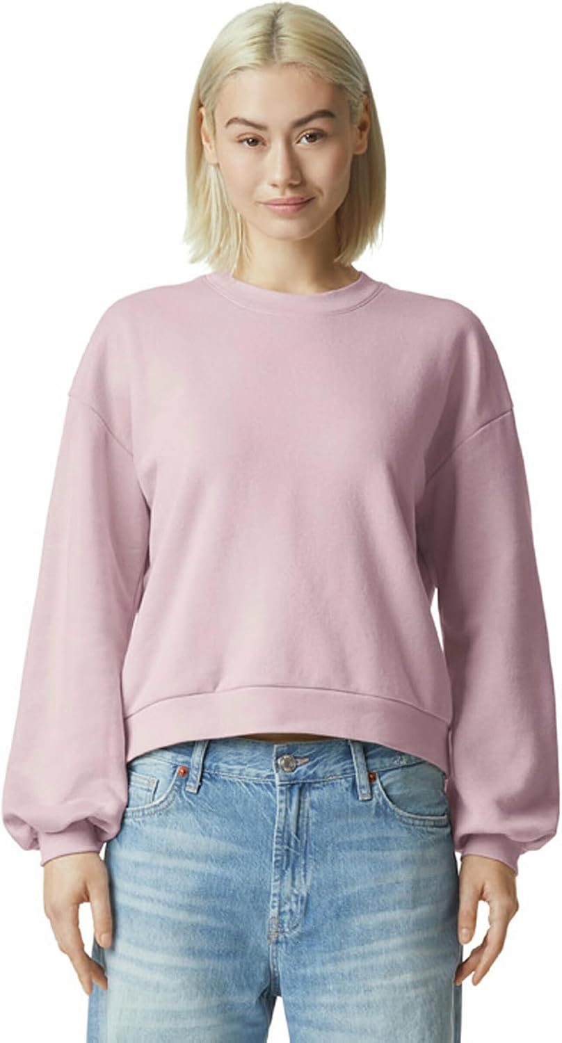American Apparel Women's ReFlex GRF494AA Fleece Crewneck Sweatshirt Blush