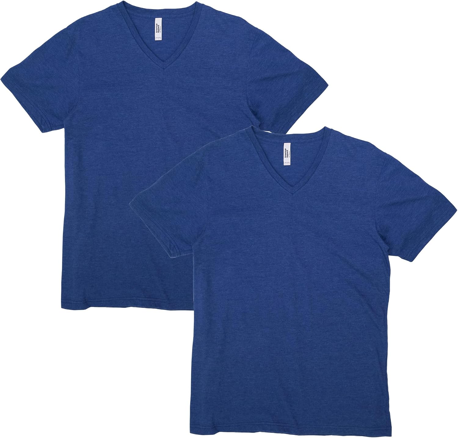 American Apparel Unisex Adult CVC V-Neck T-Shirt, Style G2006cvc, 2-Pack Heather Indigo (2-pack)