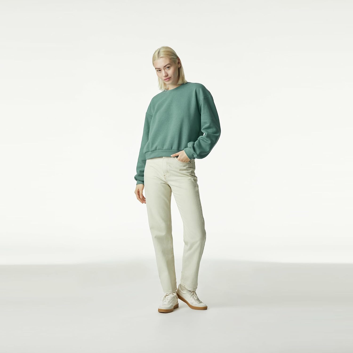 American Apparel Women's ReFlex GRF494AA Fleece Crewneck Sweatshirt Arctic