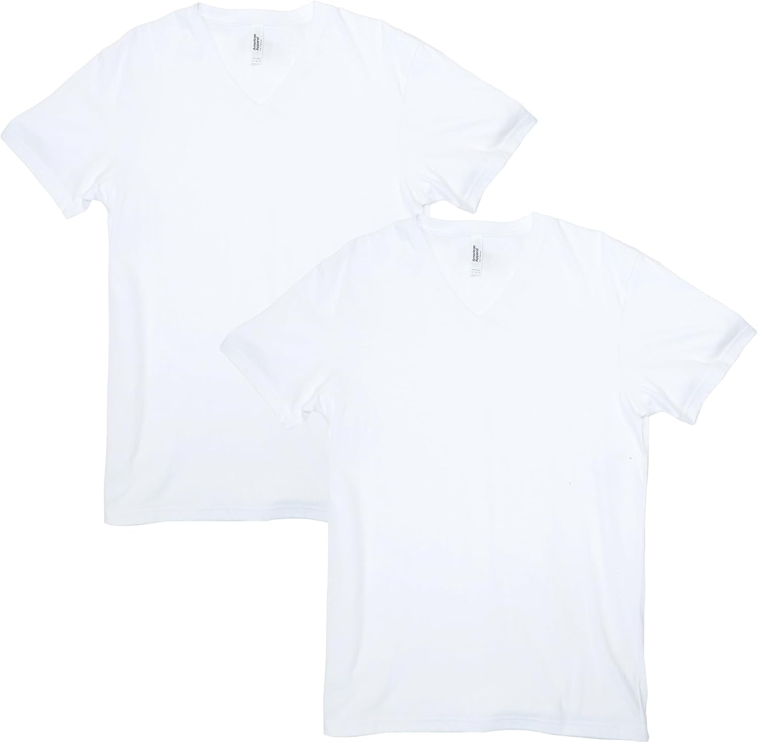 American Apparel Unisex Adult CVC V-Neck T-Shirt, Style G2006cvc, 2-Pack White (2-pack)