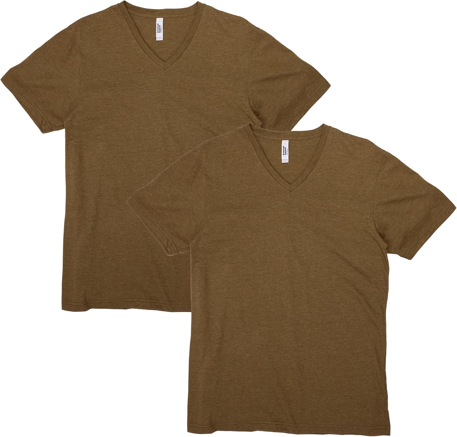 American Apparel Unisex Adult CVC V-Neck T-Shirt, Style G2006cvc, 2-Pack Heather Army (2-pack)