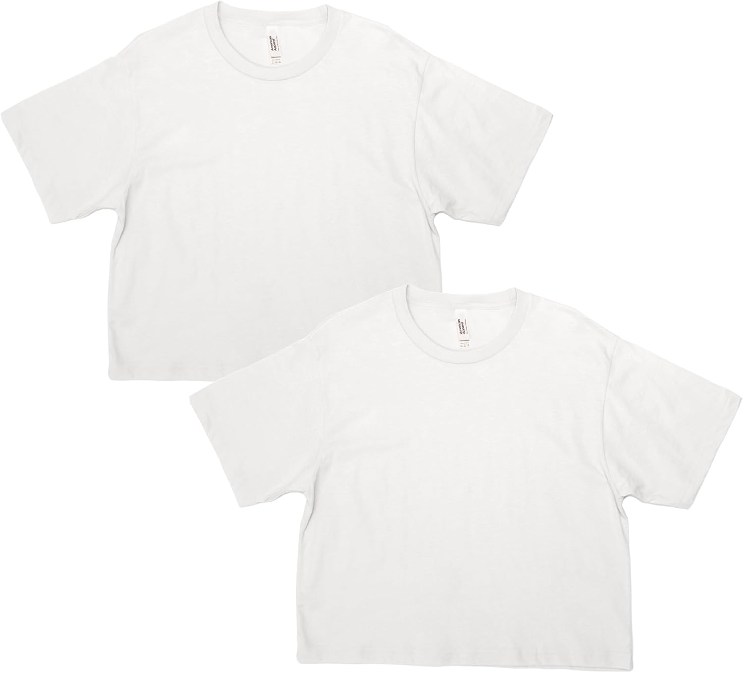 American Apparel Women's Fine Jersey Boxy T-Shirt, Style G102, 2-Pack White (2-pack)