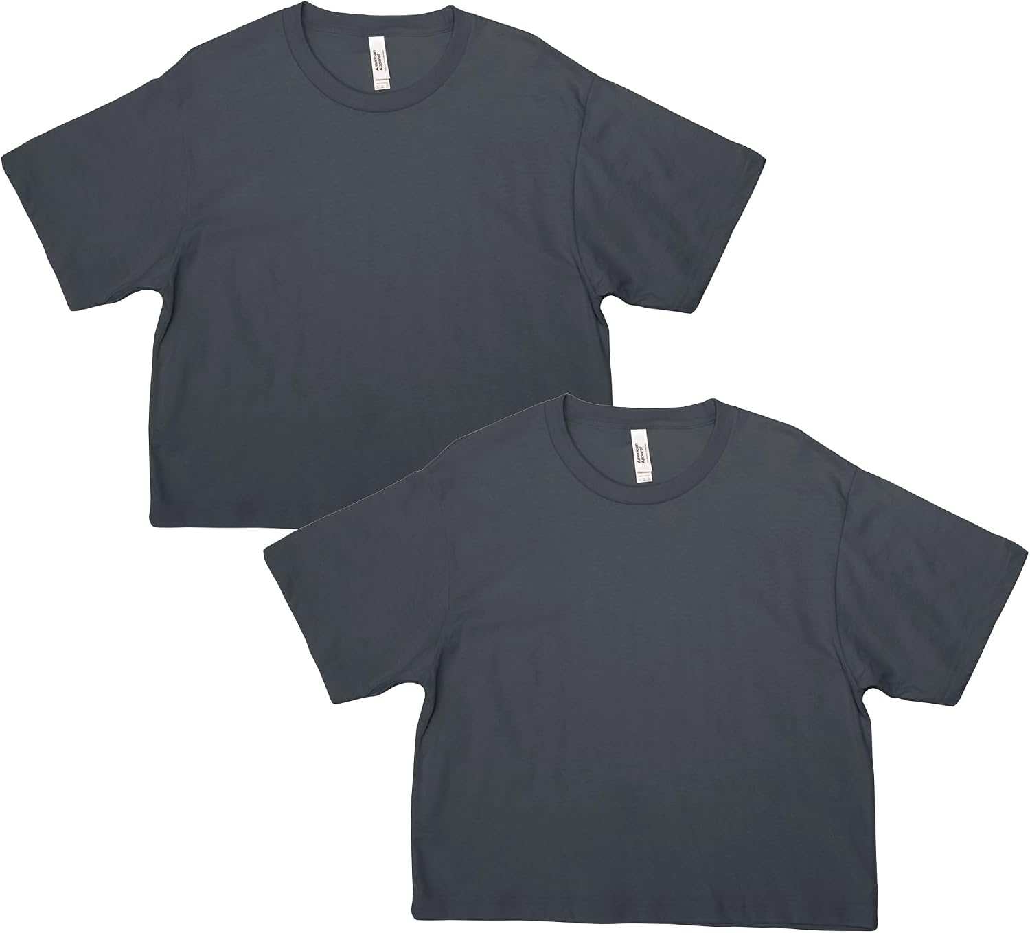 American Apparel Women's Fine Jersey Boxy T-Shirt, Style G102, 2-Pack Asphalt (2-pack)