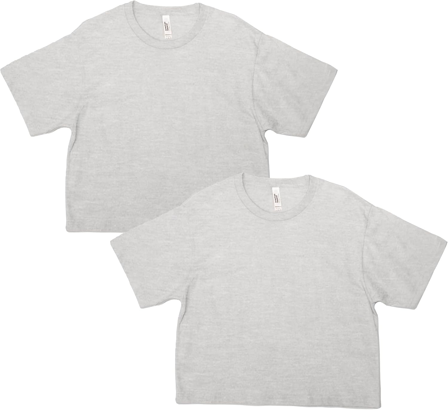American Apparel Women's Fine Jersey Boxy T-Shirt, Style G102, 2-Pack Heather Grey (2-pack)