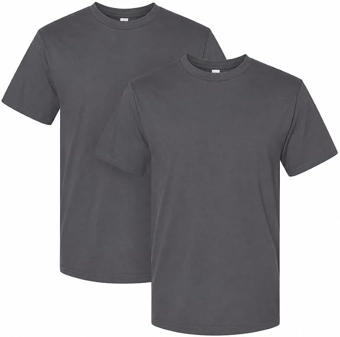 American Apparel Unisex Adult Heavyweight Cotton T-Shirt, Style G1301/G1301gd, Multipack Charcoal (2-pack)