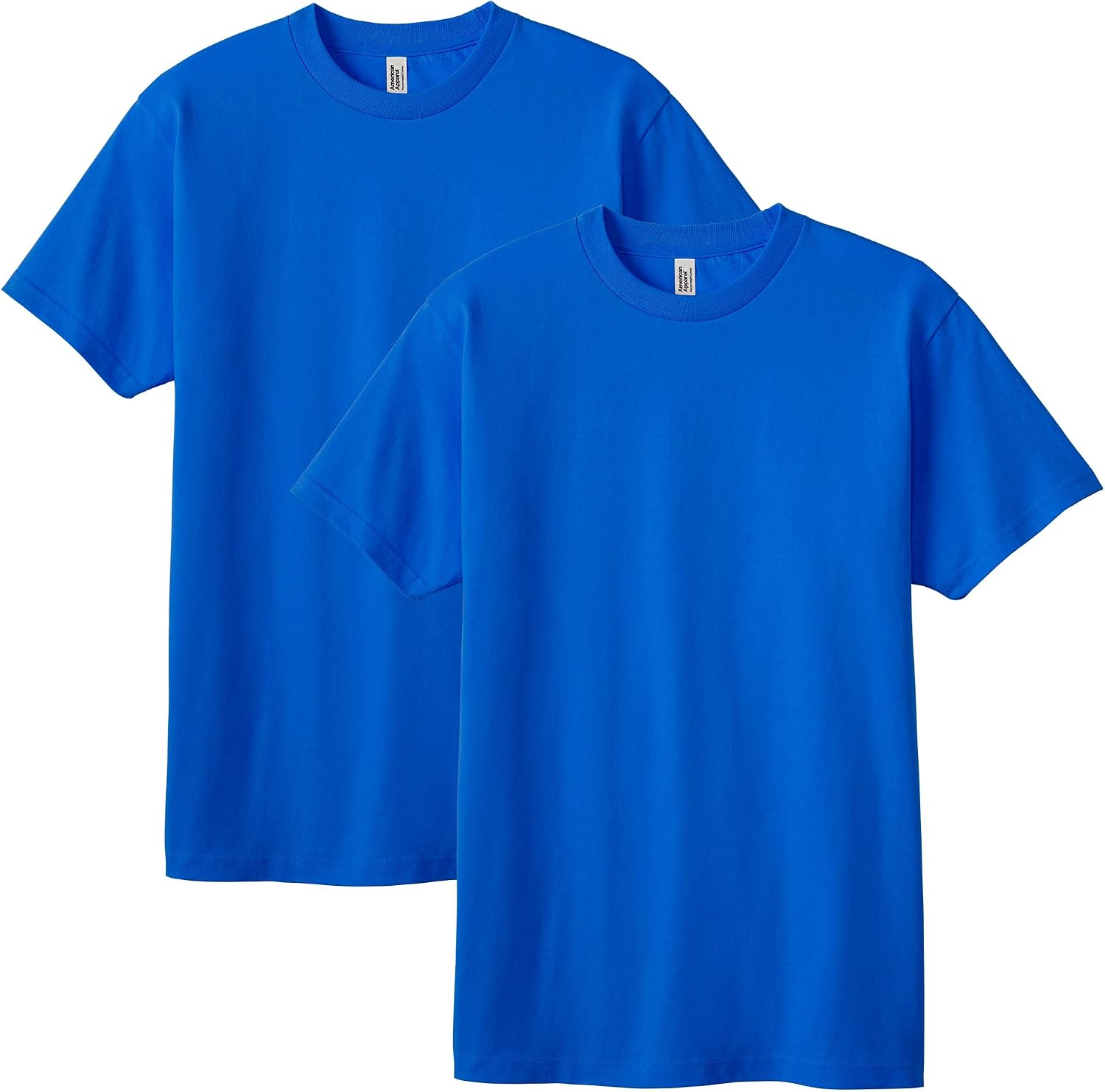 American Apparel Unisex Adult Heavyweight Cotton T-Shirt, Style G1301/G1301gd, Multipack Royal Blue (2-pack)