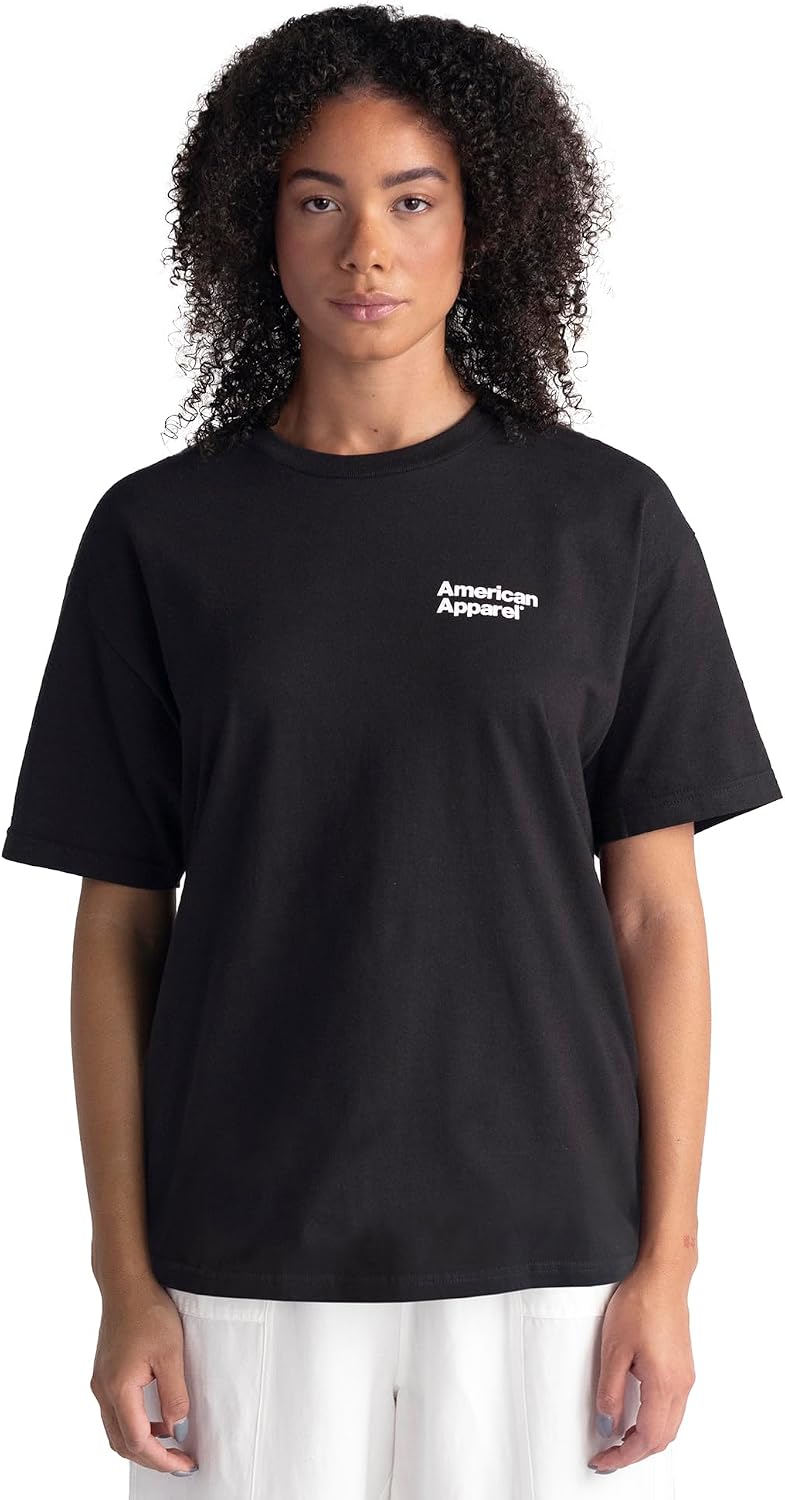 American Apparel Unisex Adult Heavyweight Cotton T-Shirt, Style G1301/G1301gd, Multipack Black - White Logo Left (Print, 1-pack)