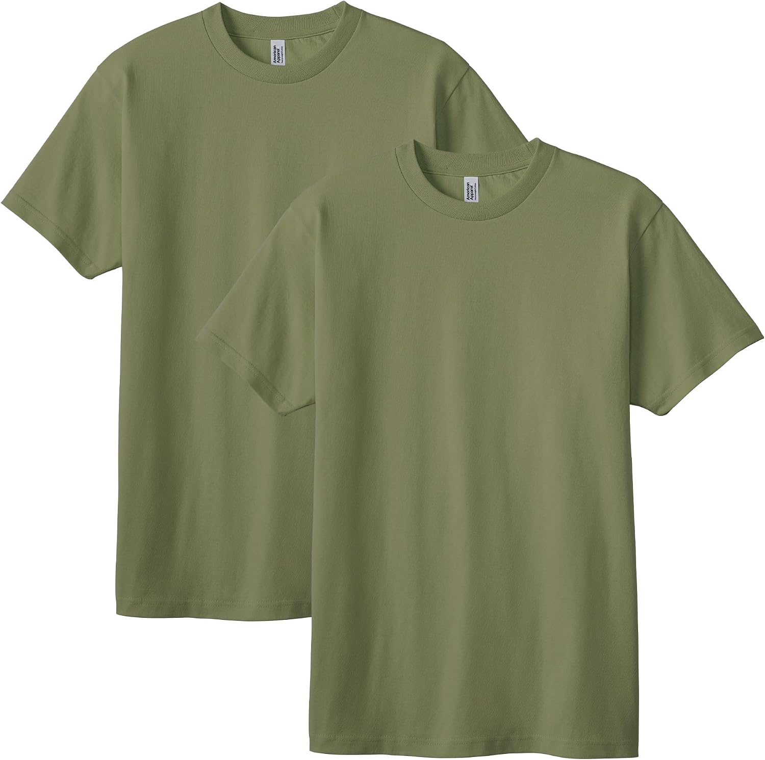 American Apparel Unisex Adult Heavyweight Cotton T-Shirt, Style G1301/G1301gd, Multipack Military Green (2-pack)