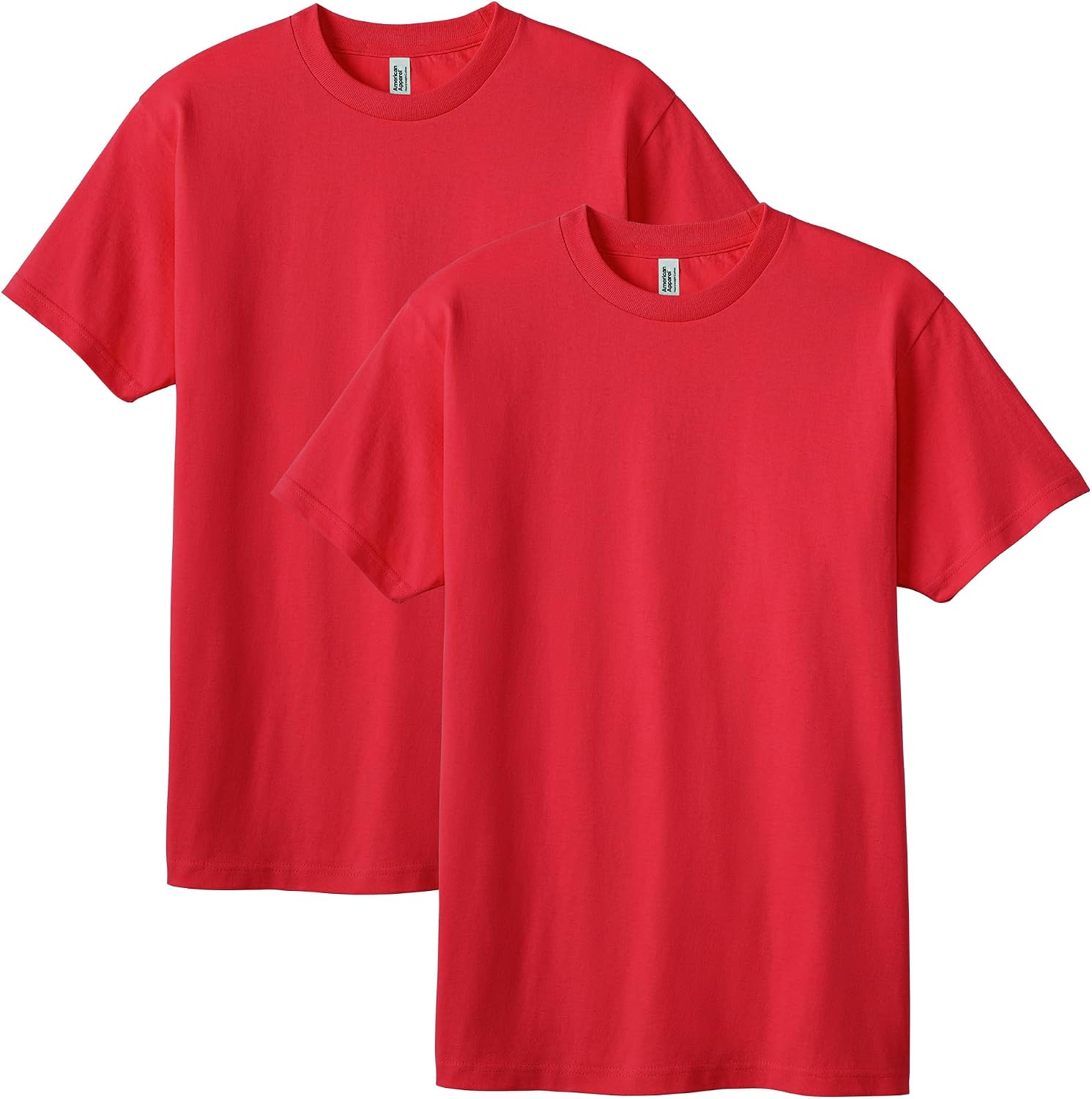 American Apparel Unisex Adult Heavyweight Cotton T-Shirt, Style G1301/G1301gd, Multipack Red (2-pack)