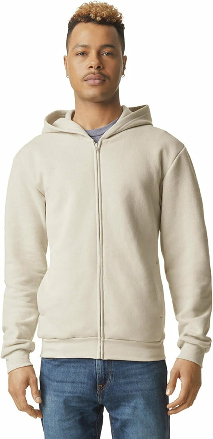 American Apparel Unisex Adult Reflex Fleece Full Zip Hoodie Sweatshirt, Grf497aa Bone