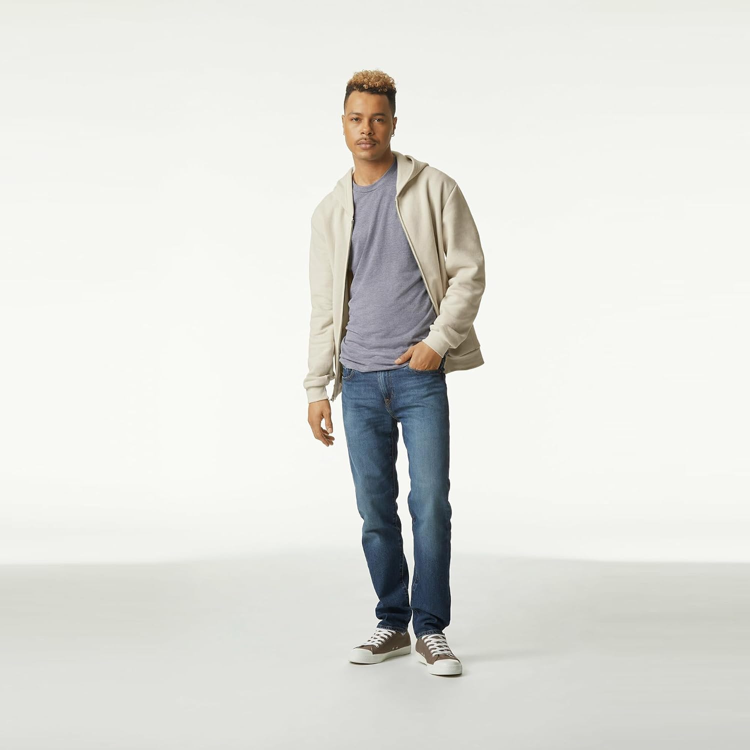 American Apparel Unisex Adult Reflex Fleece Full Zip Hoodie Sweatshirt, Grf497aa Bone